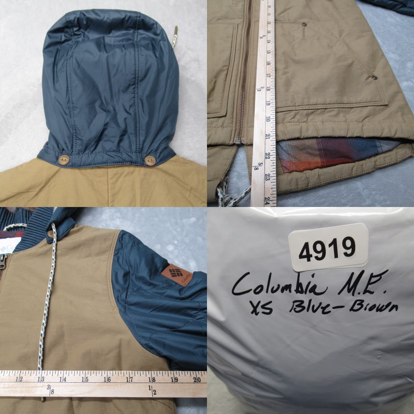 Vintage Columbia Jacket Men XS Blue Canvas Hybrid Hood Flannel Insulated Quilted Size US XS / EU 42 / 0 - 9 Thumbnail
