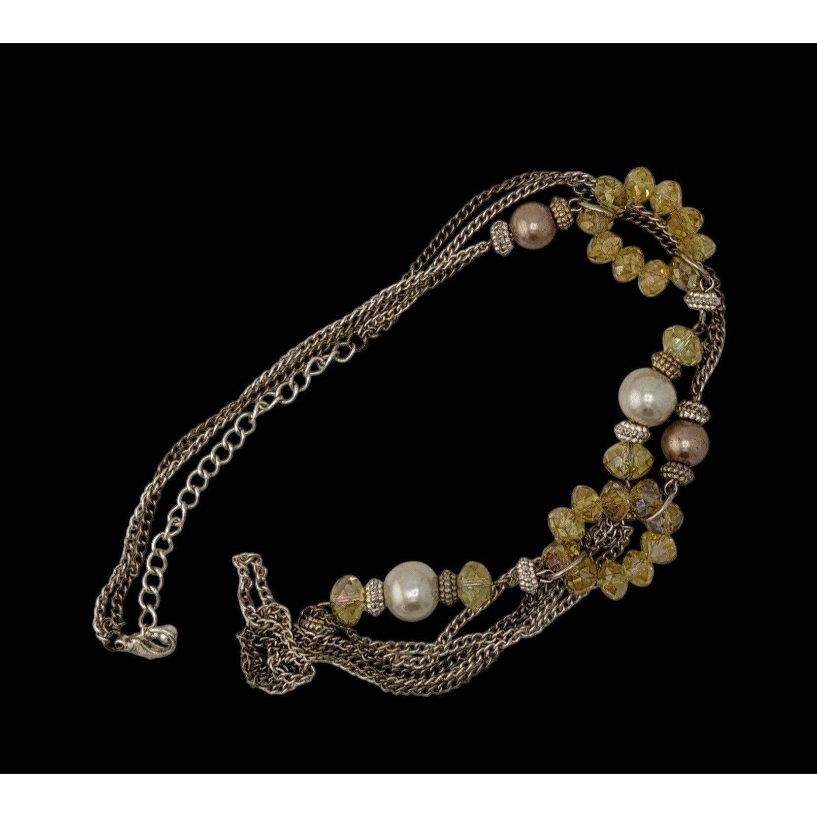 Other Y2K Glam Beaded Multistrand Yellow Glass And Faux Pearl Neck Size ONE SIZE - 3 Thumbnail