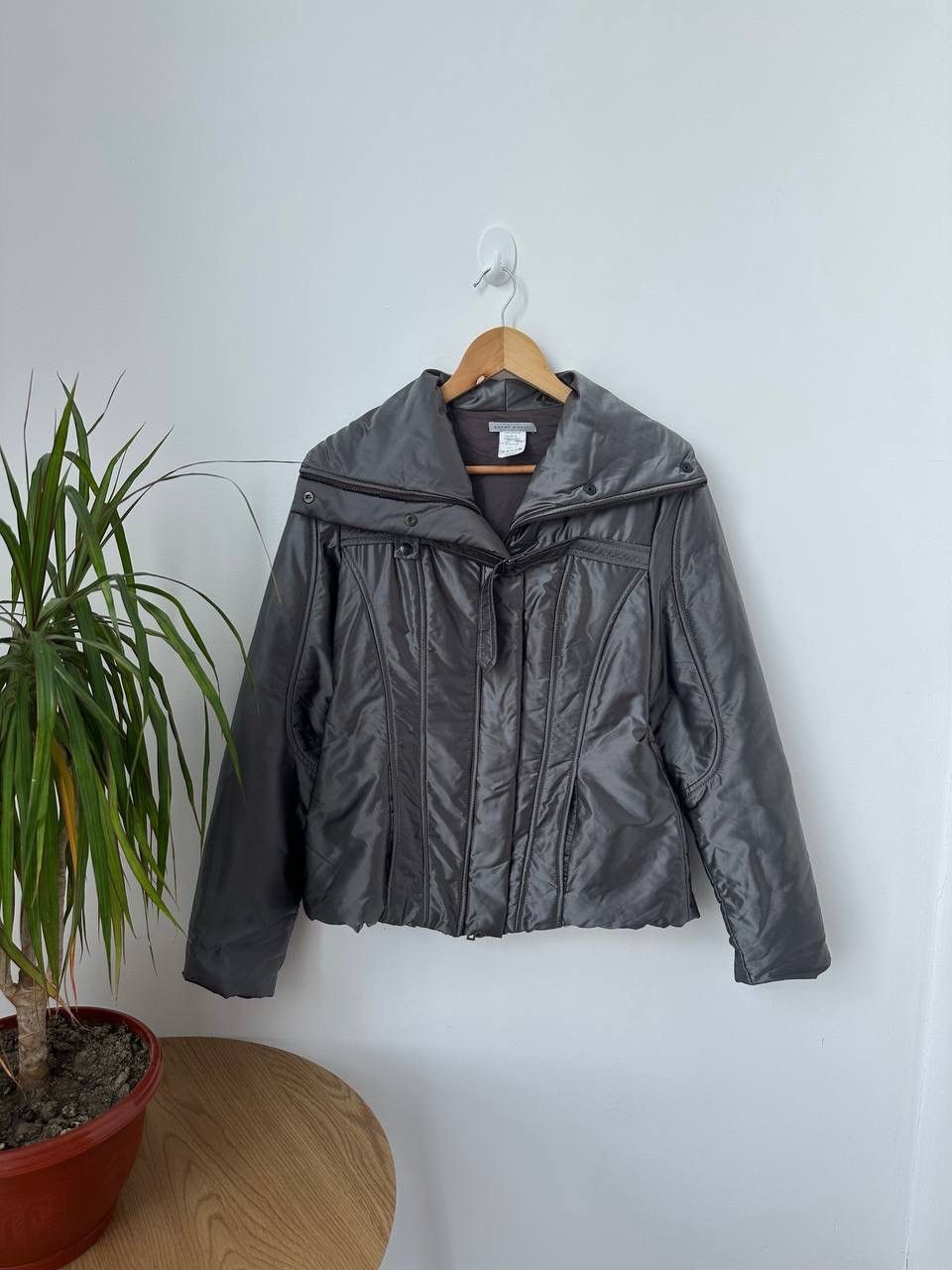 Sarah Pacini × Vintage Vintage Sarah Pacini Nylon Gray Womens Jacket Size S / US 4 / IT 40 - 3 Thumbnail