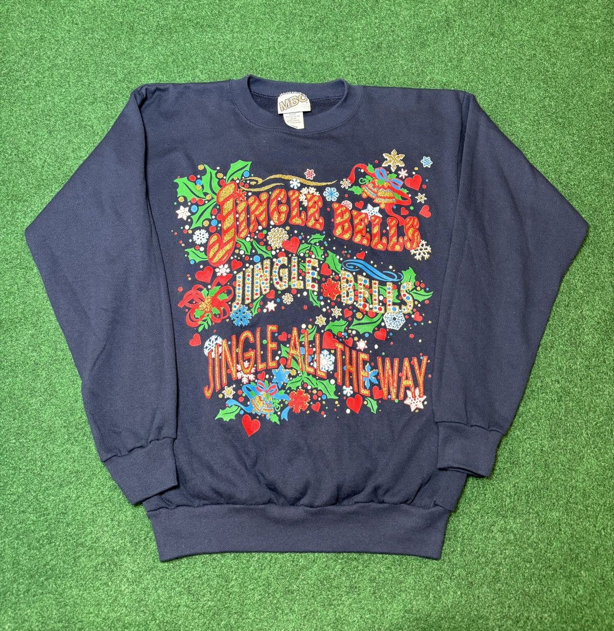Vintage Vtg 90s Jingle Bells Christmas Ugly Christmas Sweatshirt Size L / US 10 / IT 46 - 1 Thumbnail