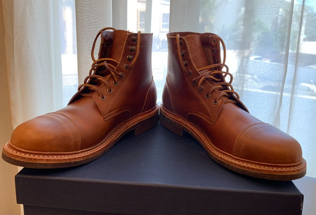 Oak Street Bootmakers British Tan Domane Cap Toe Trench Boots Size US 9 / EU 42 - 4 Thumbnail