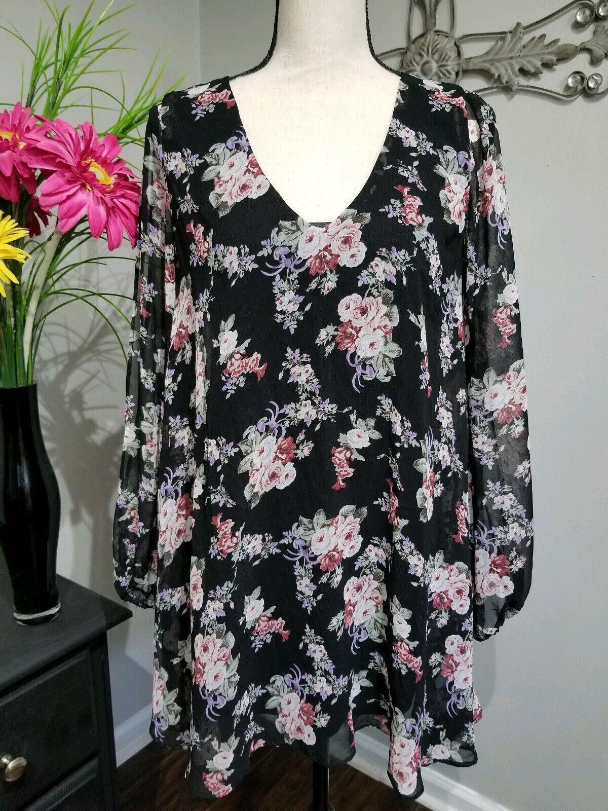 Designer Cotton Candy Dress SMALL black Split Long Sleeve open back Size S / US 4 / IT 40 - 1 Thumbnail