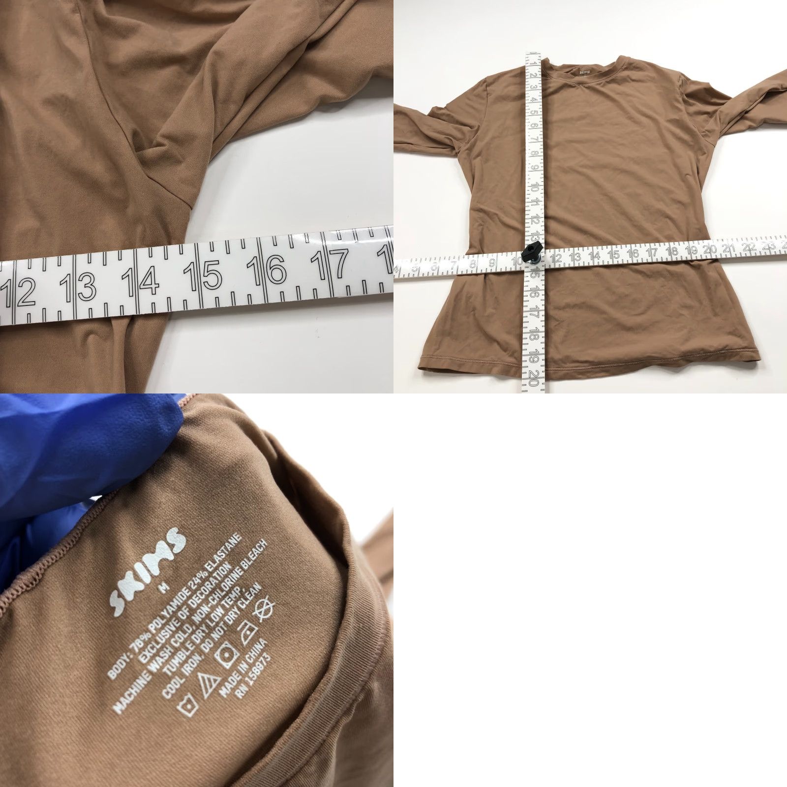 SKIMS Skims Shirt Brown Long Sleeve Pullover Top M Women Regular Knit Casual Autumn Winter 158973 HRJ Size M / US 6-8 / IT 42-44 - 9 Thumbnail