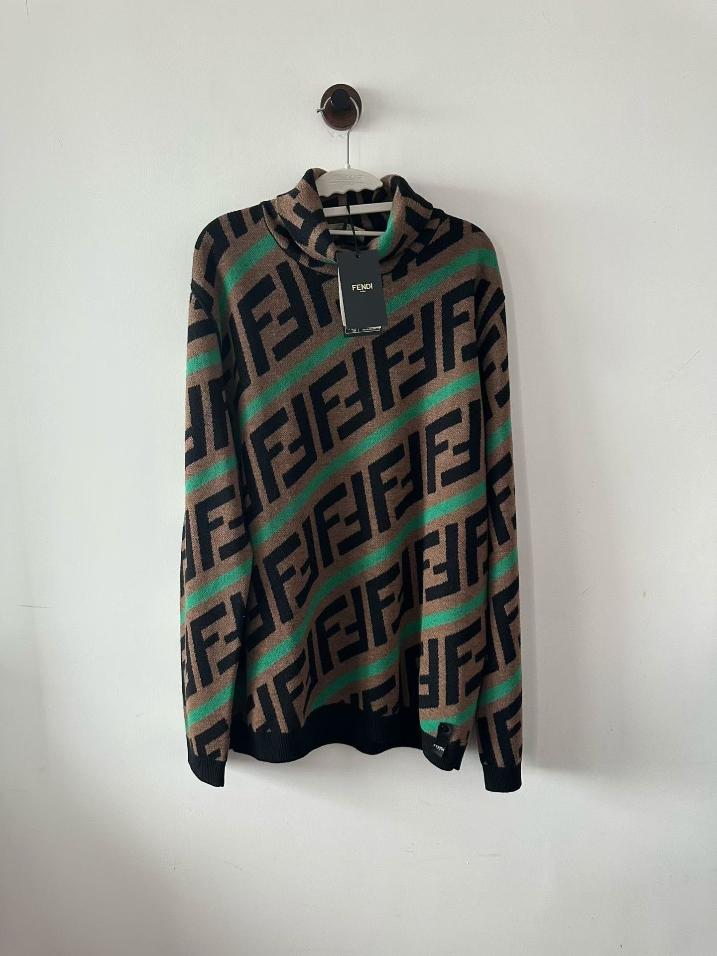 Fendi Fendi FF Monogram Stripe Turtleneck Sweater Size US L / EU 52-54 / 3 - 1 Thumbnail