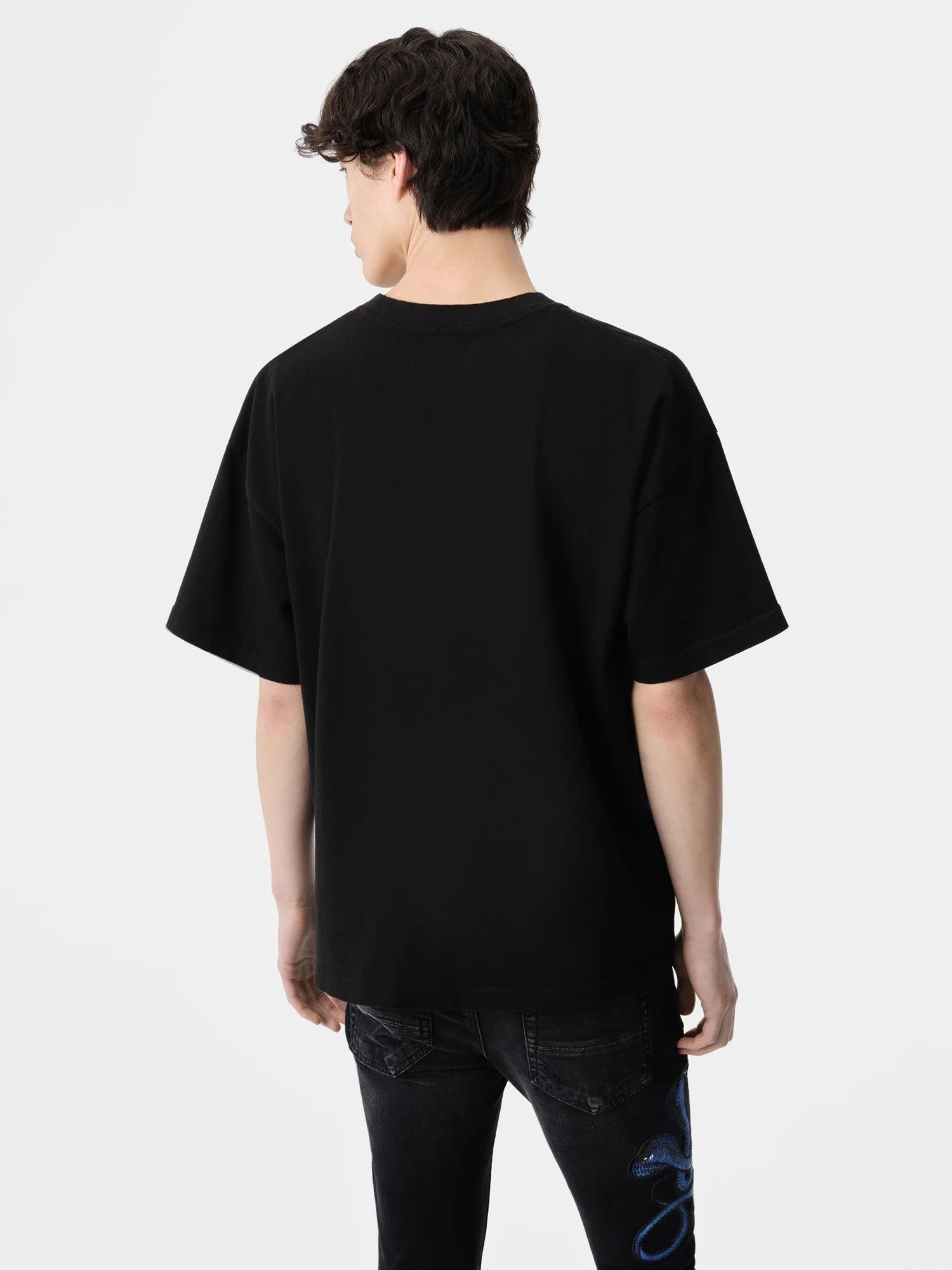 Amiri o1orln1025 Glitter Poison Logo Skater T-Shirt in Black Size US M / EU 48-50 / 2 - 4 Thumbnail