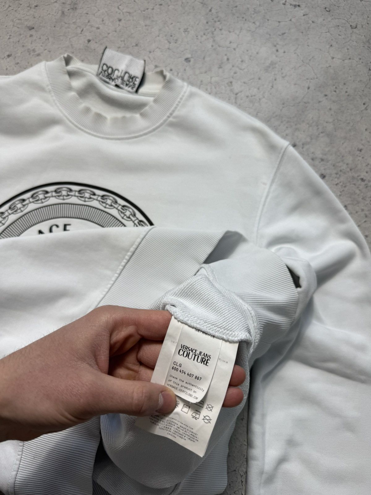 Versace Jeans Couture Versace Jeans Couture Big Logo White Sweatshirt Size US L / EU 52-54 / 3 - 8 Thumbnail