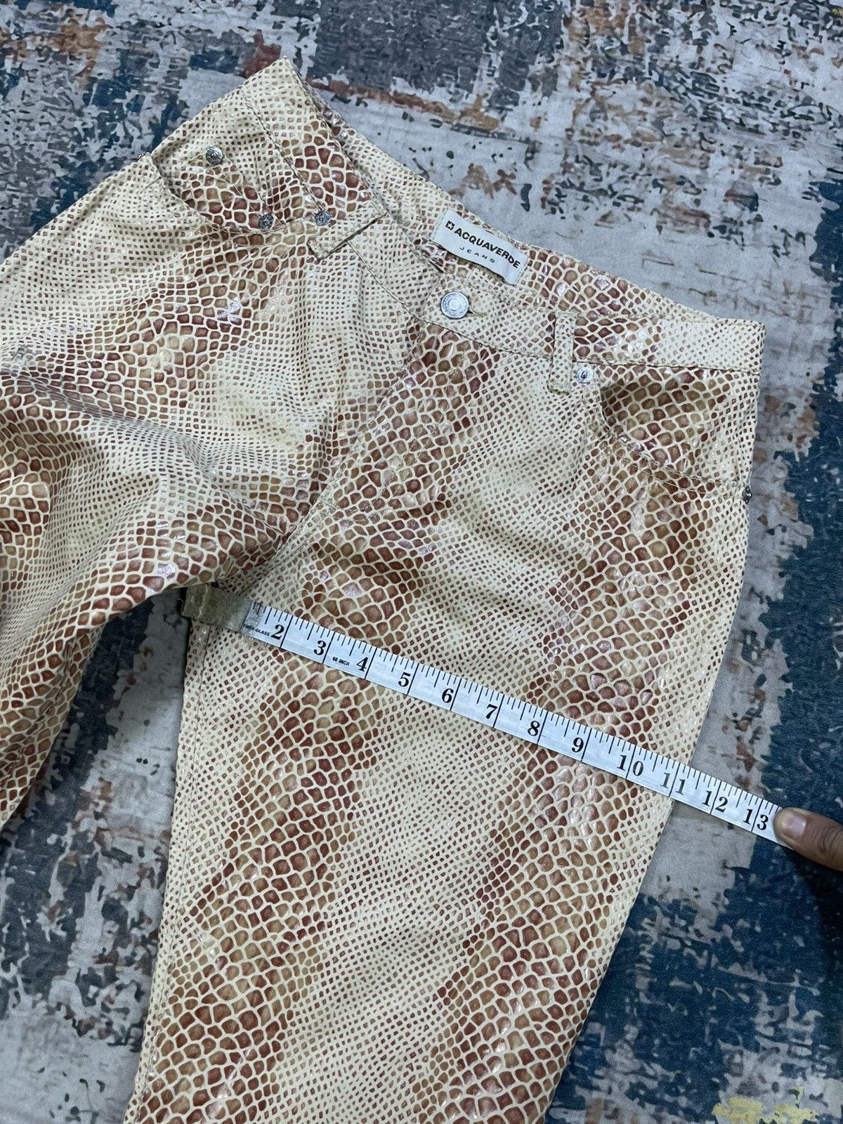 If Six Was Nine Acquaverde Snakeskin Flare Pants Size 28" / US 6 / IT 42 - 13 Thumbnail