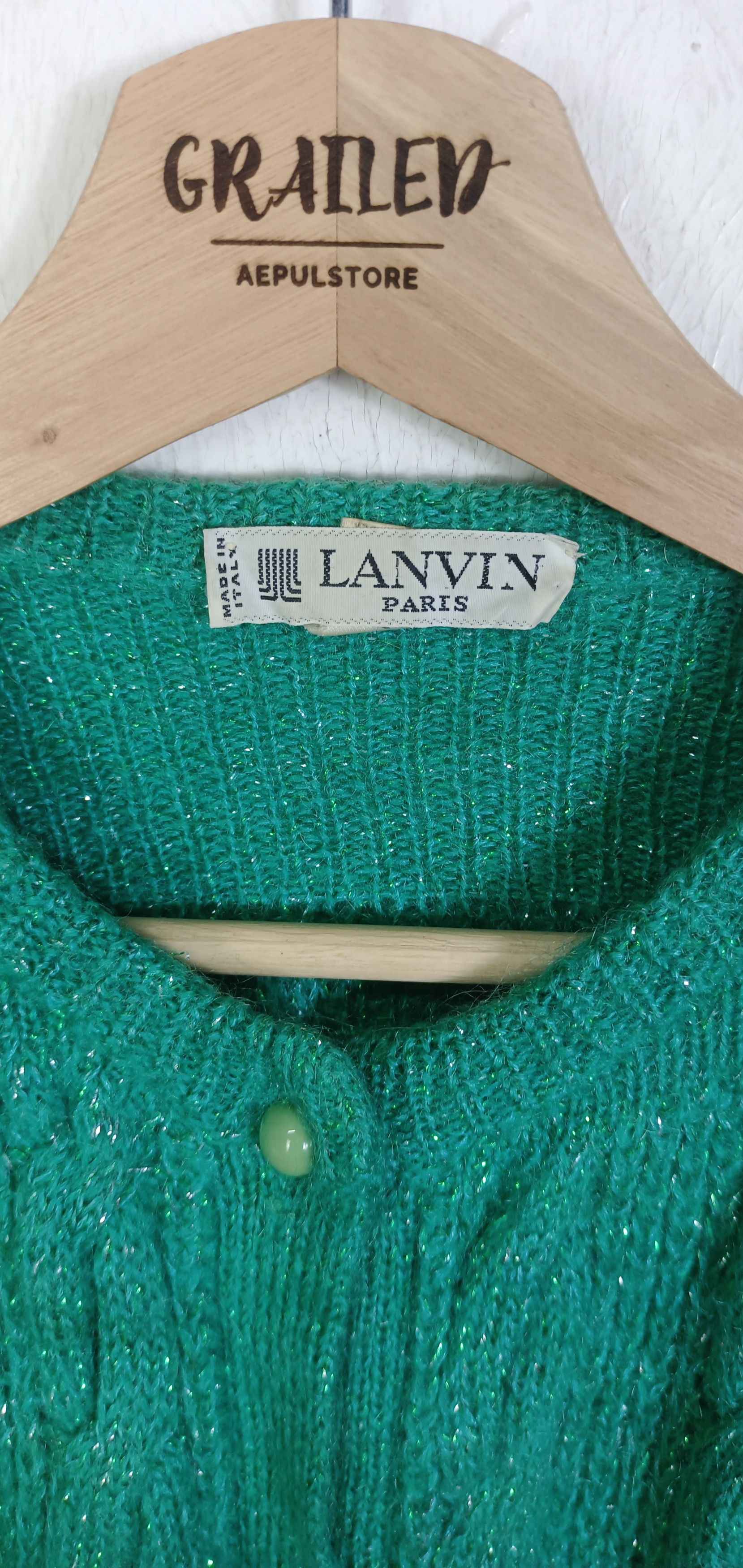 Lanvin Rare 70🔥Lanvin Paris Seta Lana Cardigan Size M / US 6-8 / IT 42-44 - 7 Thumbnail