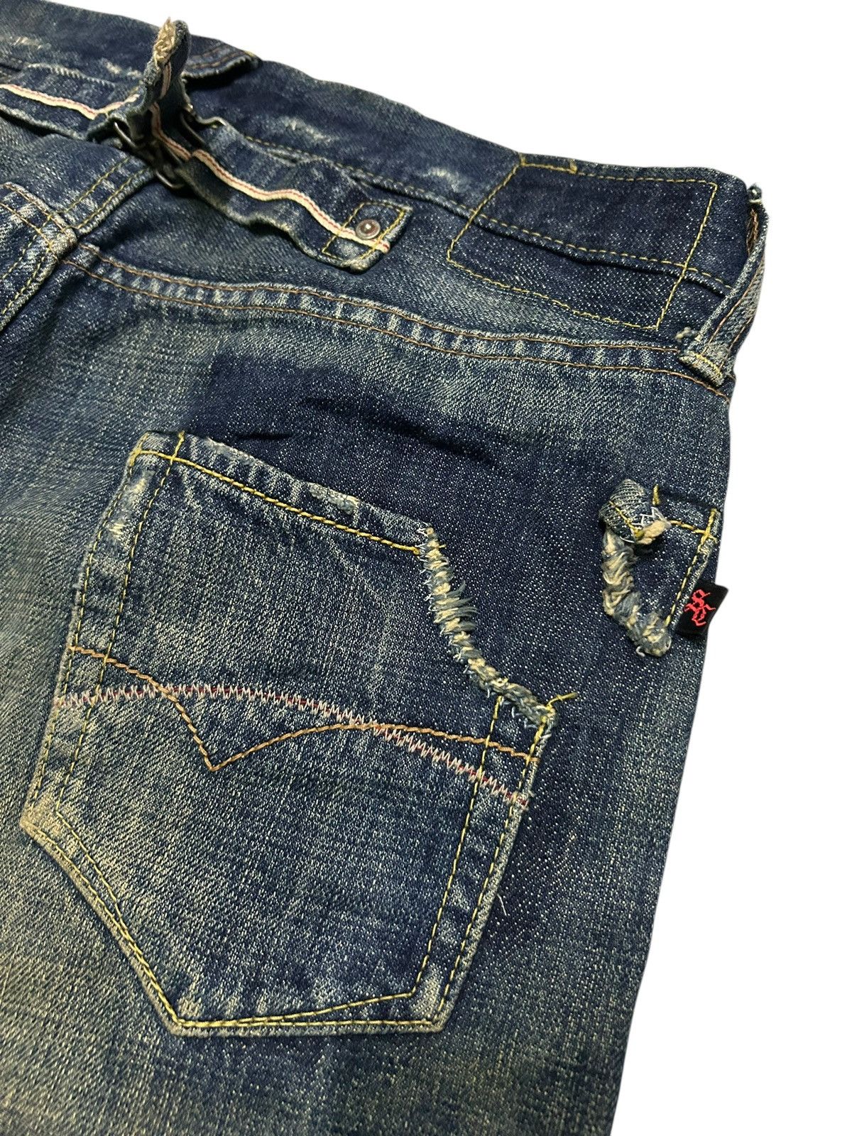 Japanese Brand × Kapital × Vintage Rusty Flare Selvedge Japanese Punk Distressed Denim Jeans Size US 32 / EU 48 - 6 Thumbnail