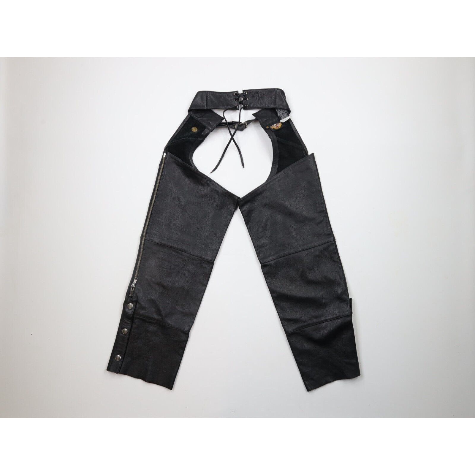 Harley Davidson × Vintage Vintage 90s Harley Davidson Distressed Leather Chaps Pants Size 26" / US 2 / IT 38 - 8 Thumbnail