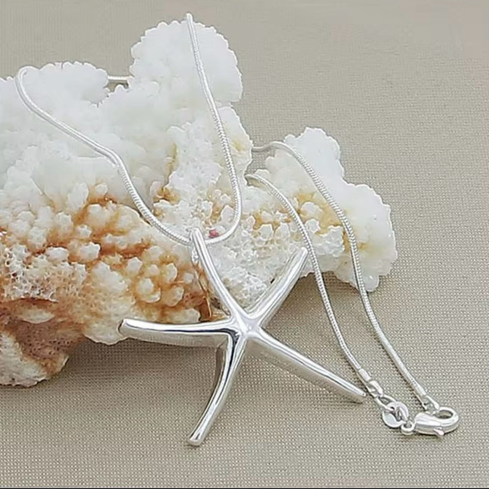 Other Sterling Silver Starfish Necklace for Women 22” Size ONE SIZE - 6 Thumbnail