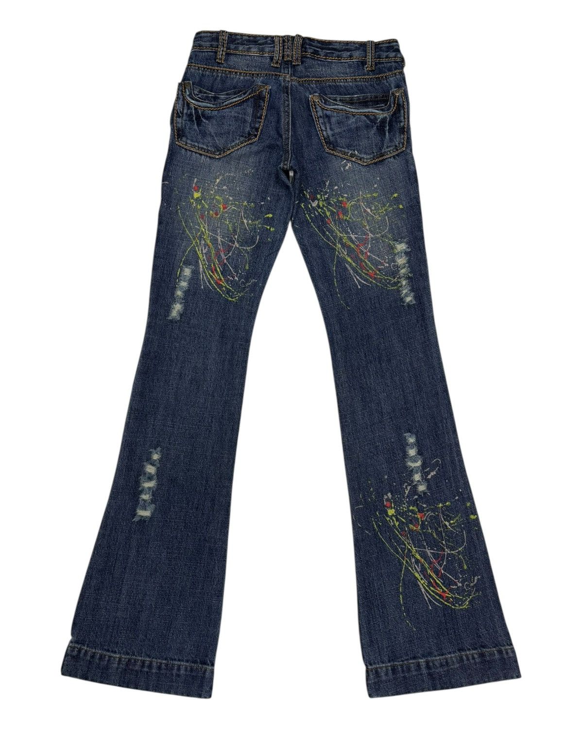 Le Grande Bleu (L.G.B.) Vintage Flared Jeans Japanese Spiral Girl Painter Bootcut Size 26" / US 2 / IT 38 - 8 Thumbnail