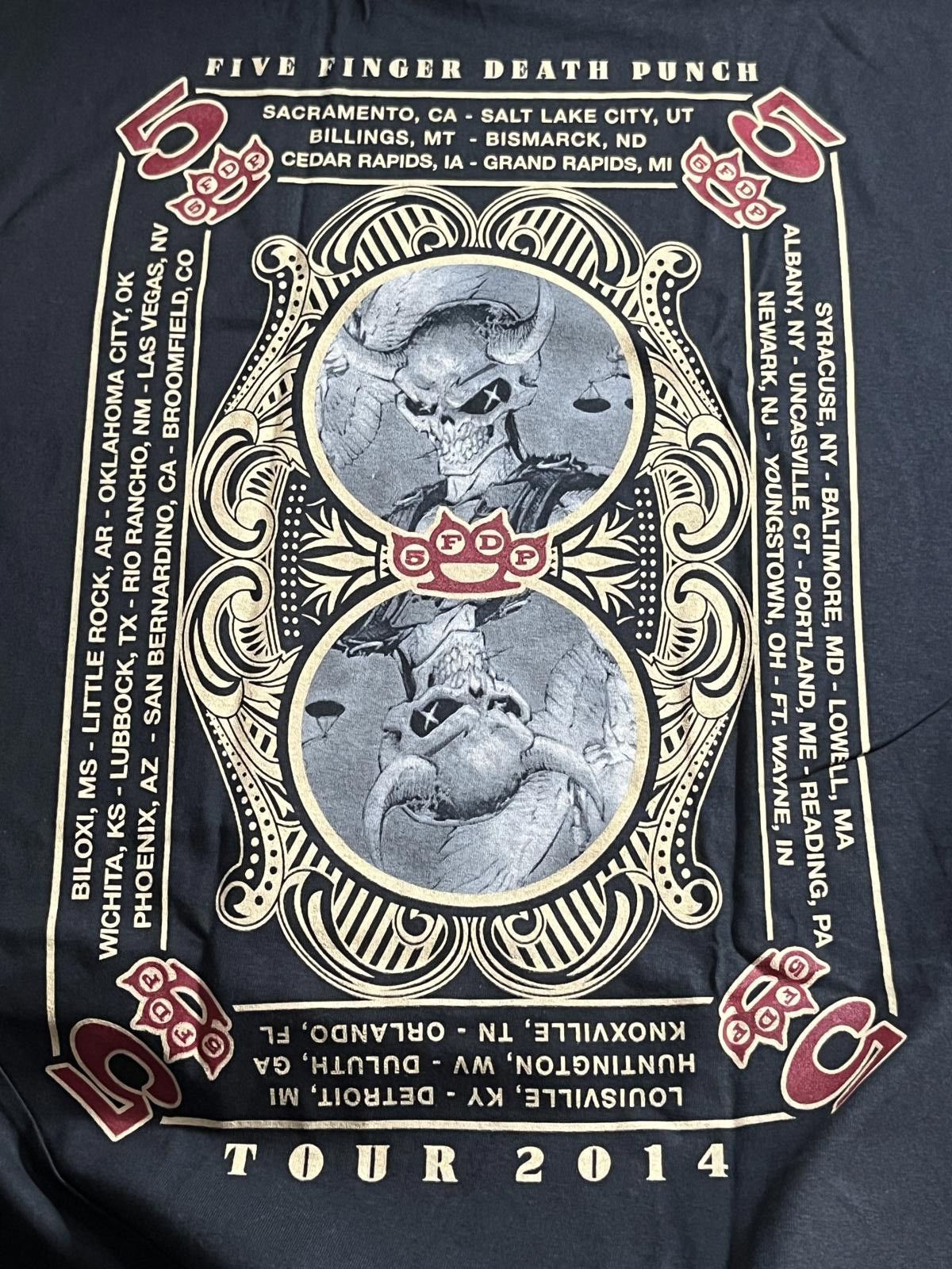 Designer T-shirt 5 Finger Death Punch 2014 Tour Playing Card XL Size US XL / EU 56 / 4 - 4 Thumbnail