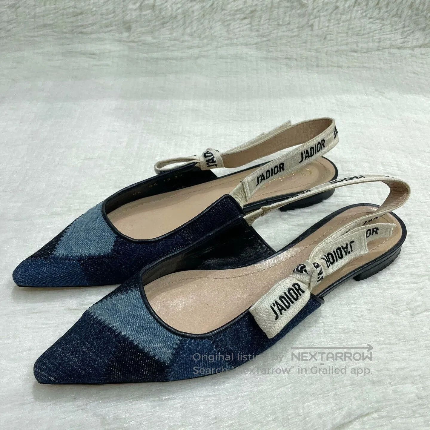 Dior Dior J'Adior Denim Blue Ballet Flats. Size US 6 / IT 36 - 1 Thumbnail
