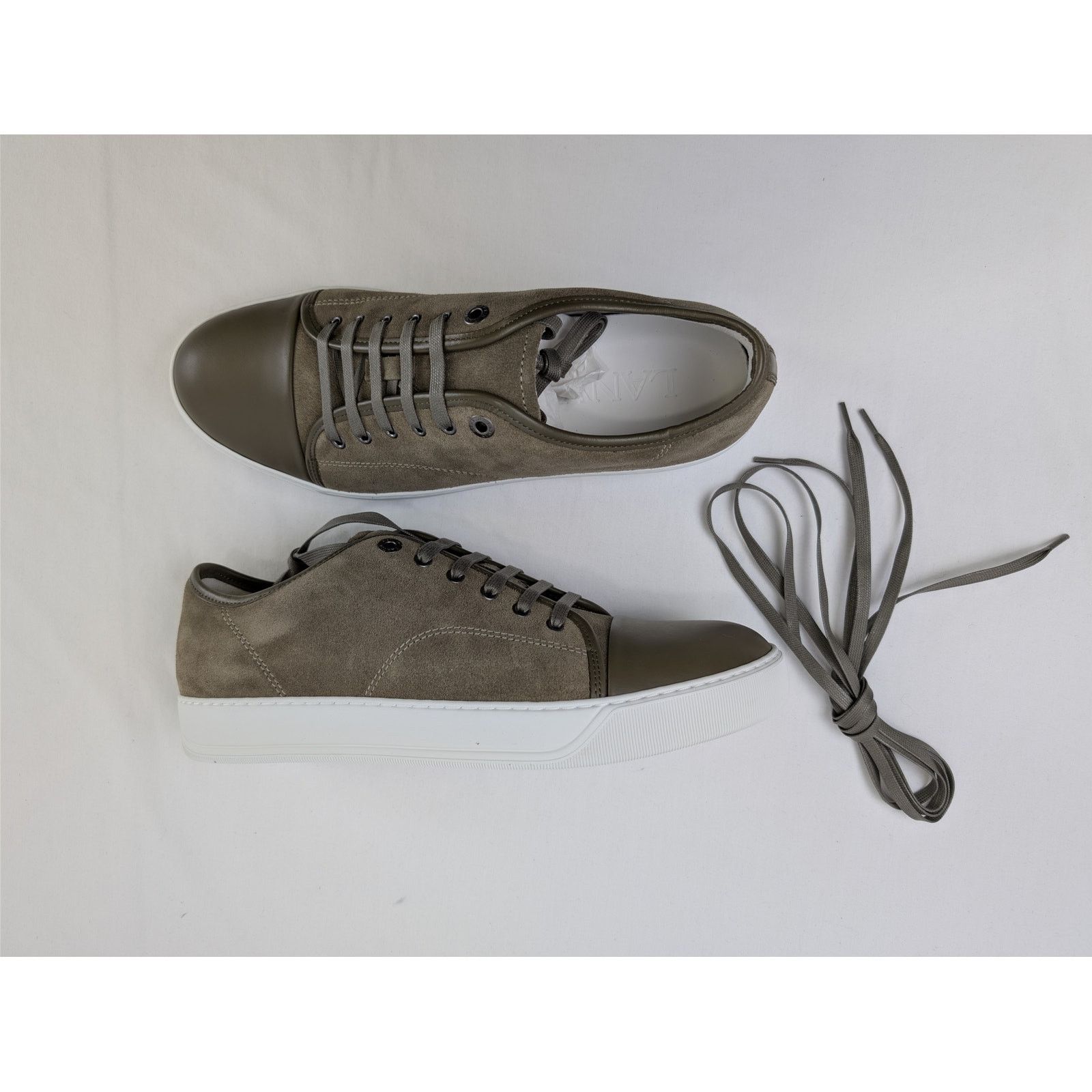 Lanvin o1rshd1 DBB1 Sneakers Shoe in Brown/White Size US 11 / EU 44 - 1 Thumbnail