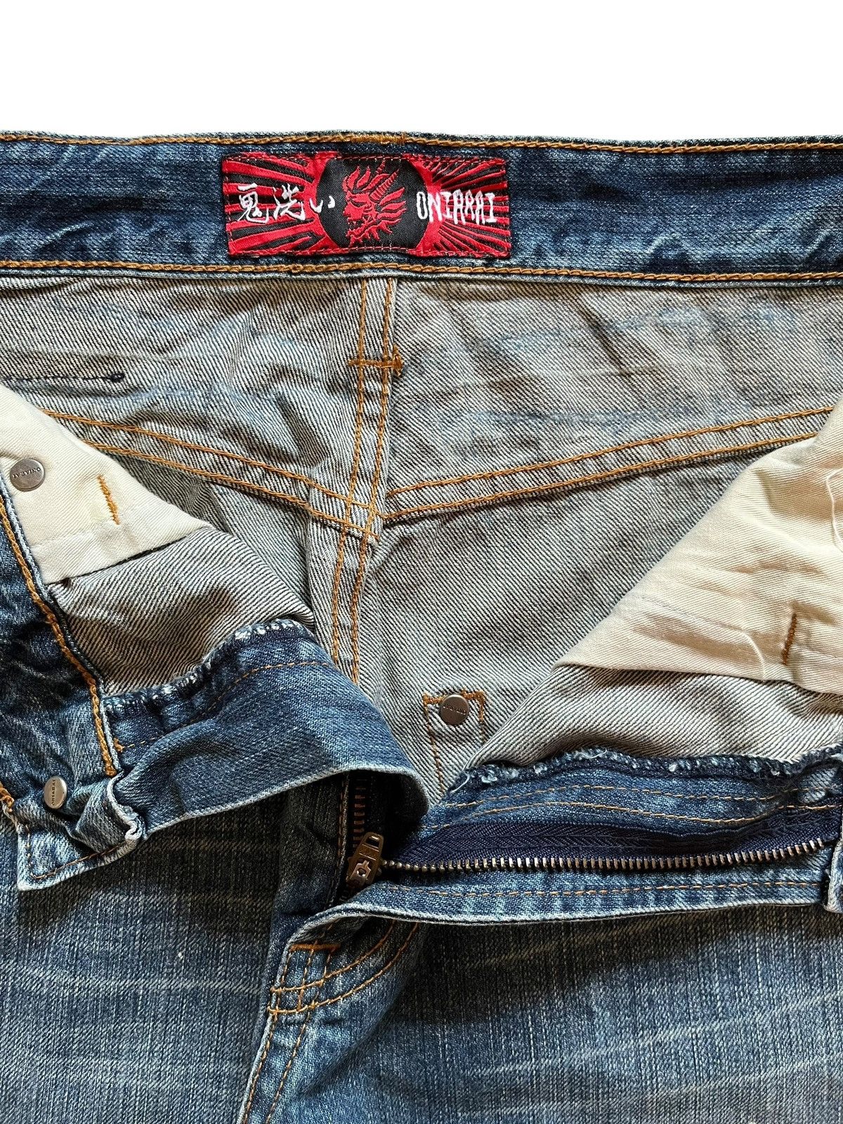 Japanese Brand Vintage Japanese Oniarai Paint Splatter Devil Jeans Size US 29 - 4 Thumbnail