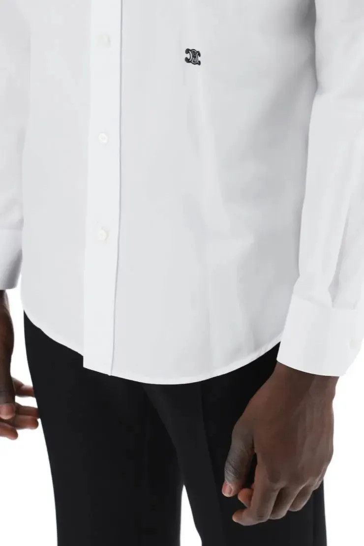 Celine o1y1024 Solid Color Shirt in White Size US L / EU 52-54 / 3 - 4 Thumbnail