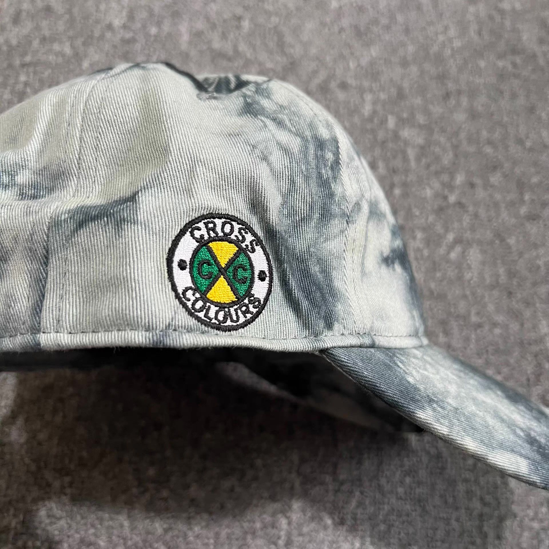 Cross Colours Cross Embroidered Tie-DyeCurved Brim Baseball Cap Visor Q7 Size ONE SIZE - 7 Thumbnail