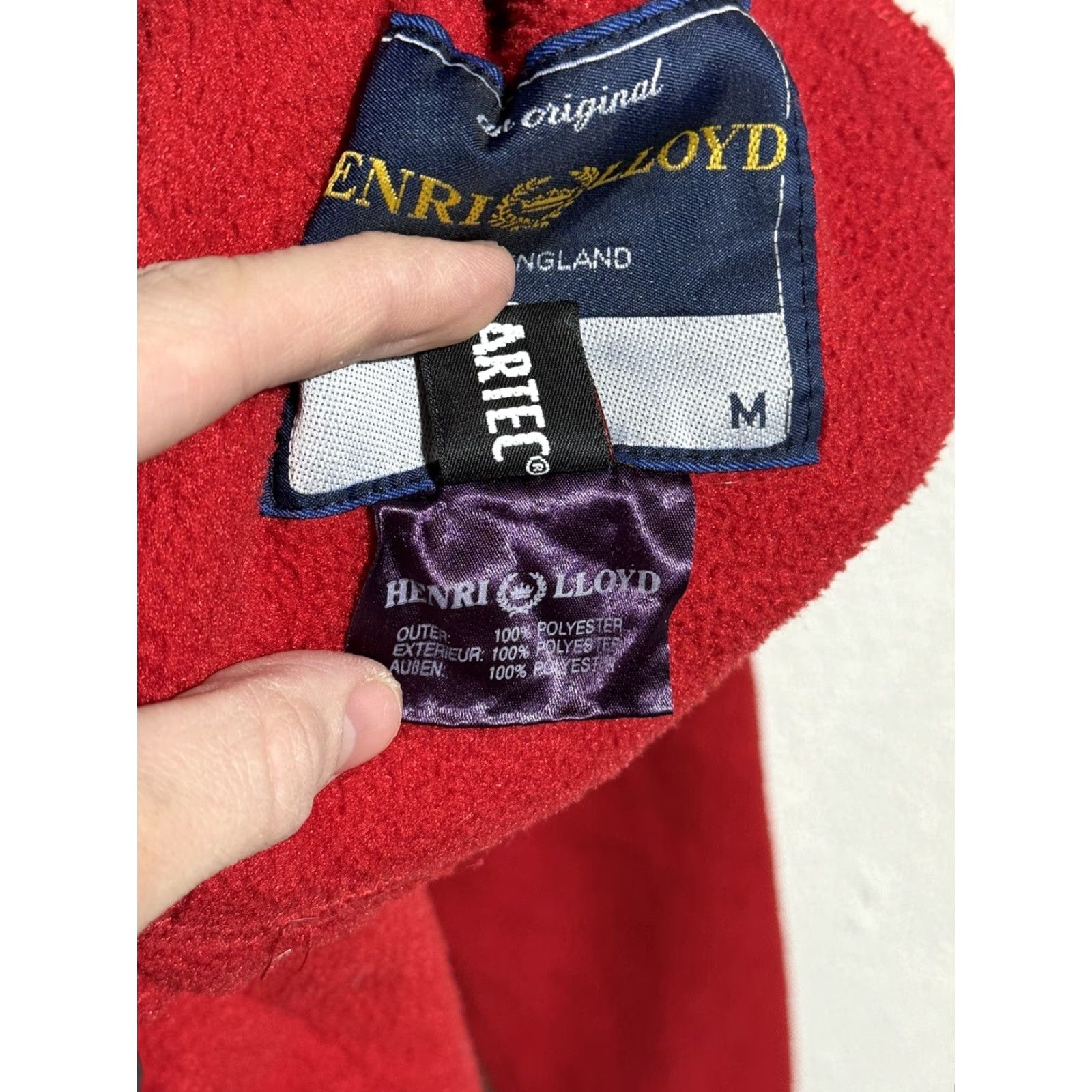 Henri Lloyd VINTAGE Henri Lloyd Red 1/4 Zip Fleece Jacket M Men Regular 90s Outdoor Embroidered Logo England Polyester Size US M / EU 48-50 / 2 - 7 Thumbnail