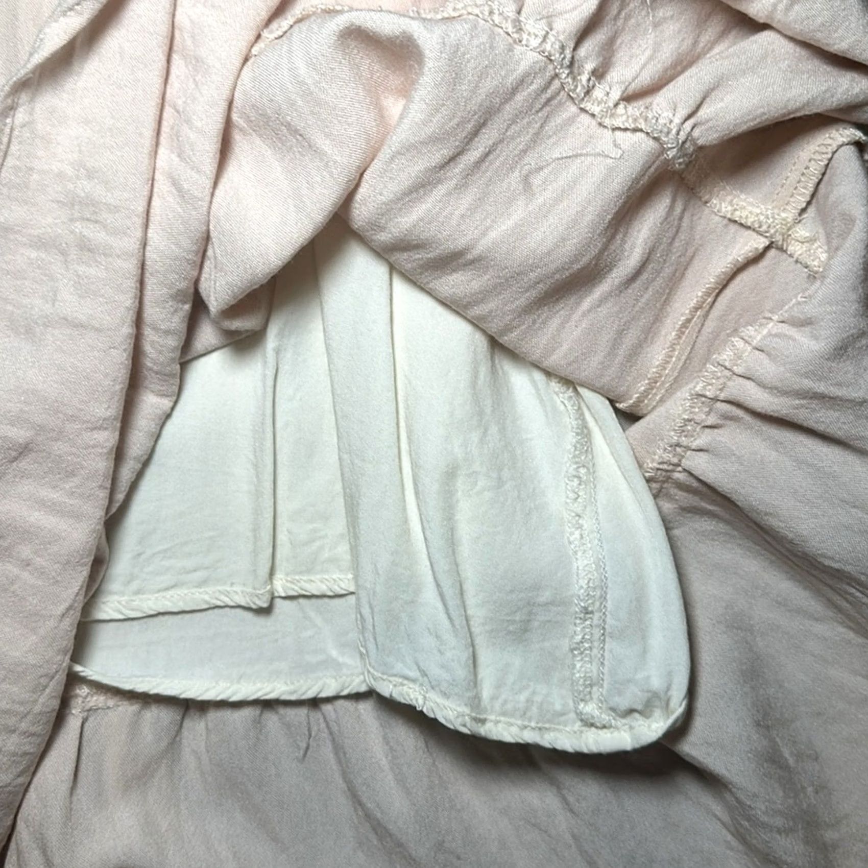 Vintage Entro Classic Tiered Sleeveless Ruffle Midi Dress Large Women Cream Midi Dress Size L / US 10 / IT 46 - 6 Thumbnail