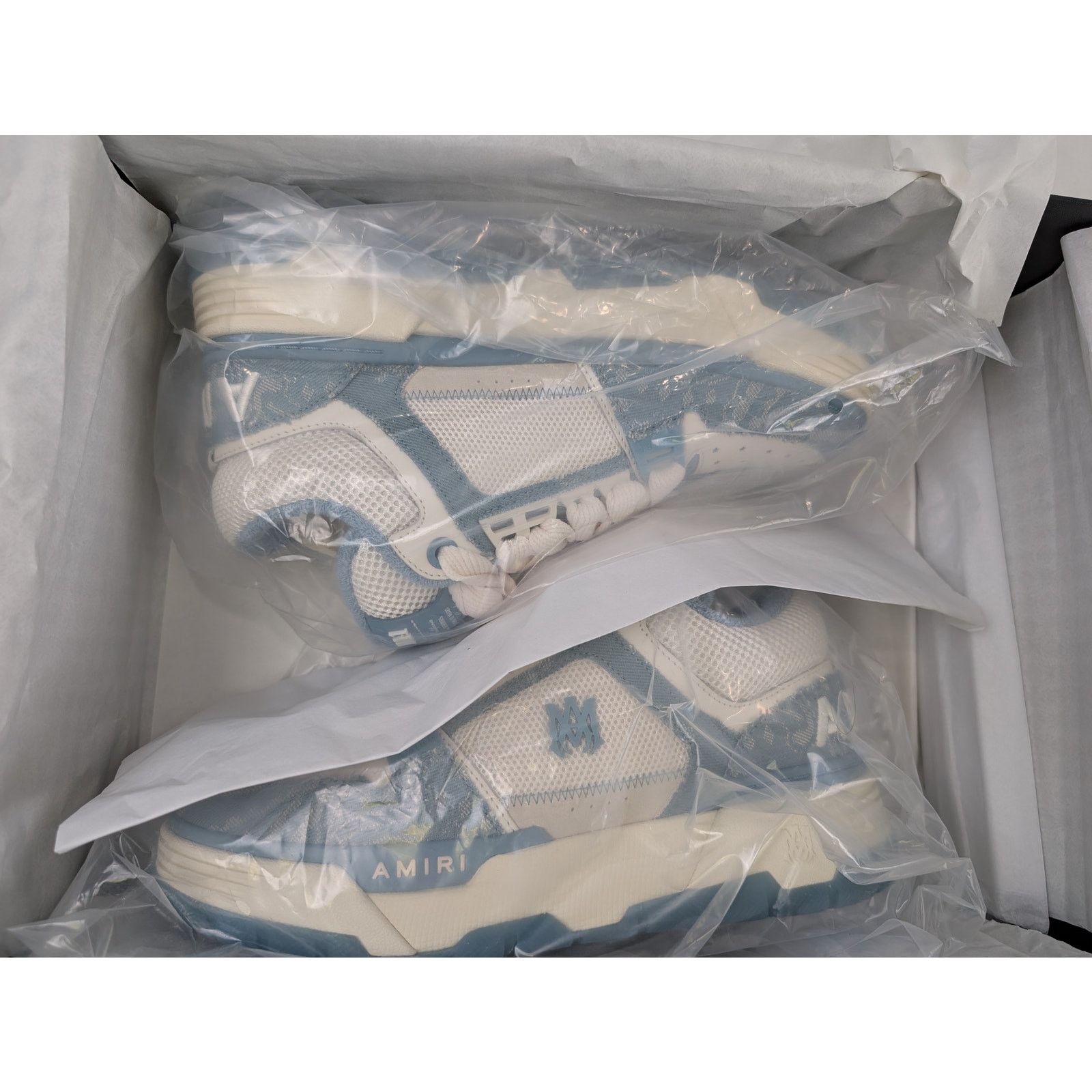 Amiri o1rshd1 Bandana Denim MA-1 Sneakers in Dusty Blue Size US 11 / EU 44 - 16 Thumbnail