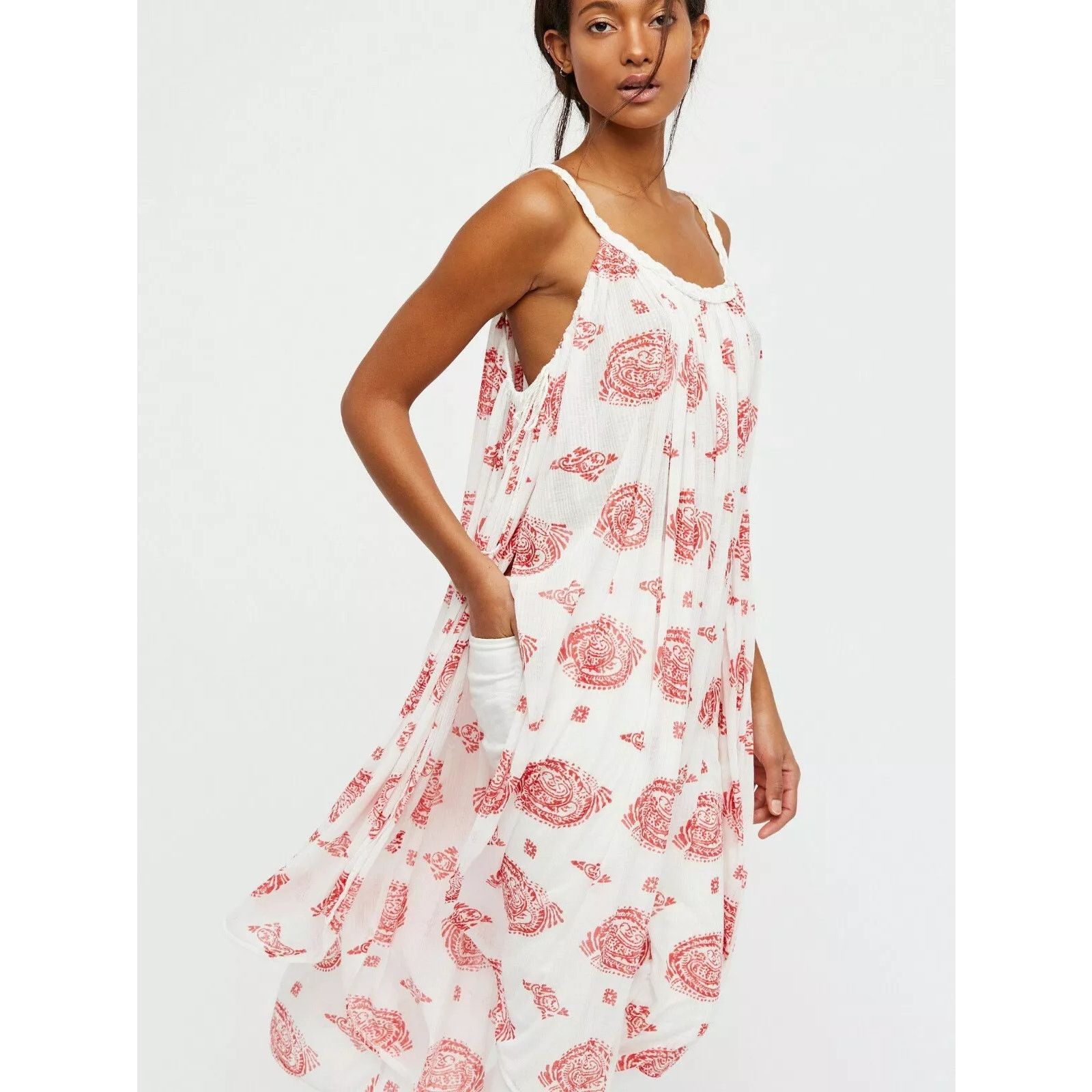 Free People New Free People Haveli Paisley Maxi Top $128 Ivory Sz S Size S / US 4 / IT 40 - 2 Thumbnail