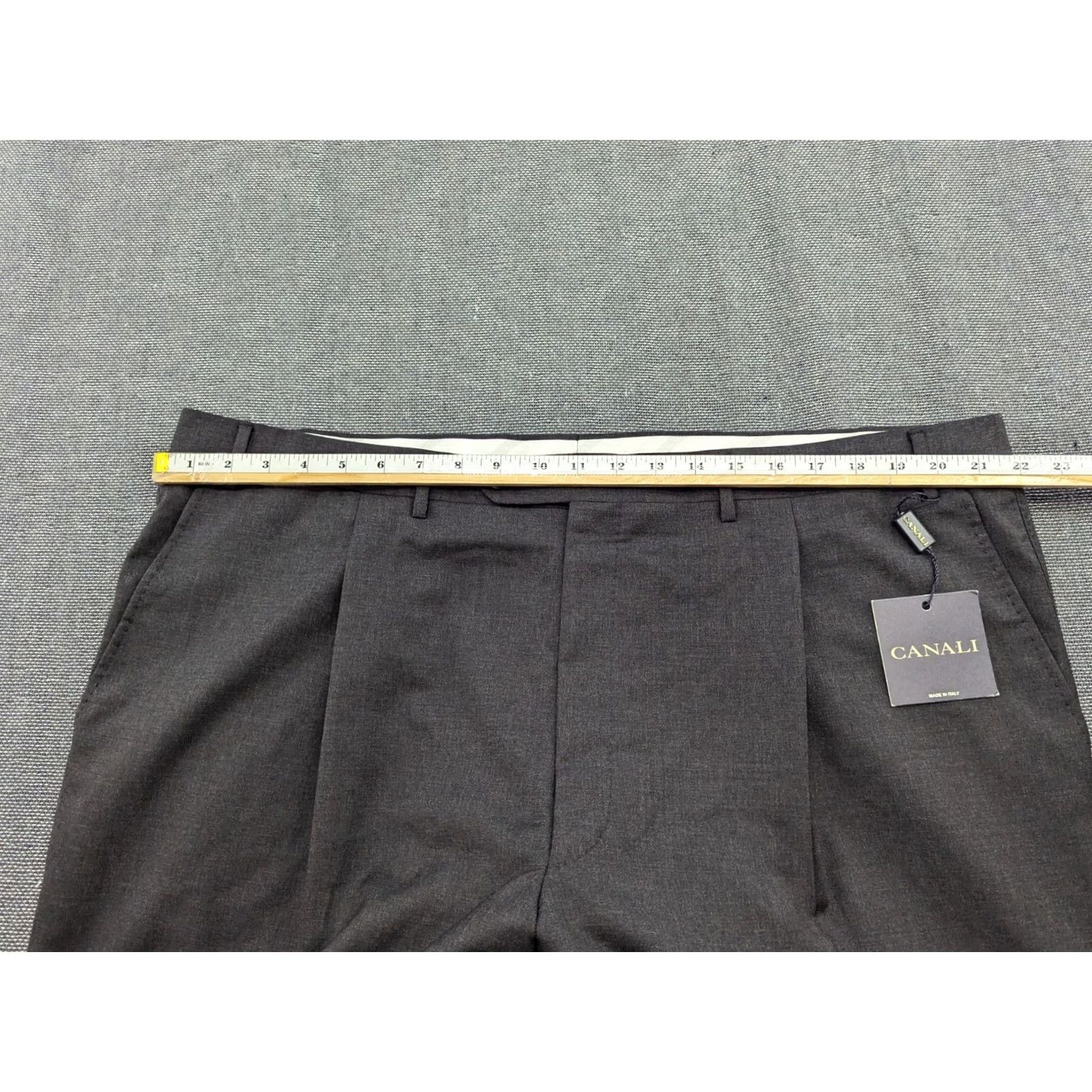 Canali Canali Mens Dress Pants 44x26 Gray Wool Rayon Formal Woolmark Pants Mens Regular Gray 44x26 Wool Pants Size US 44 / EU 60 - 3 Thumbnail