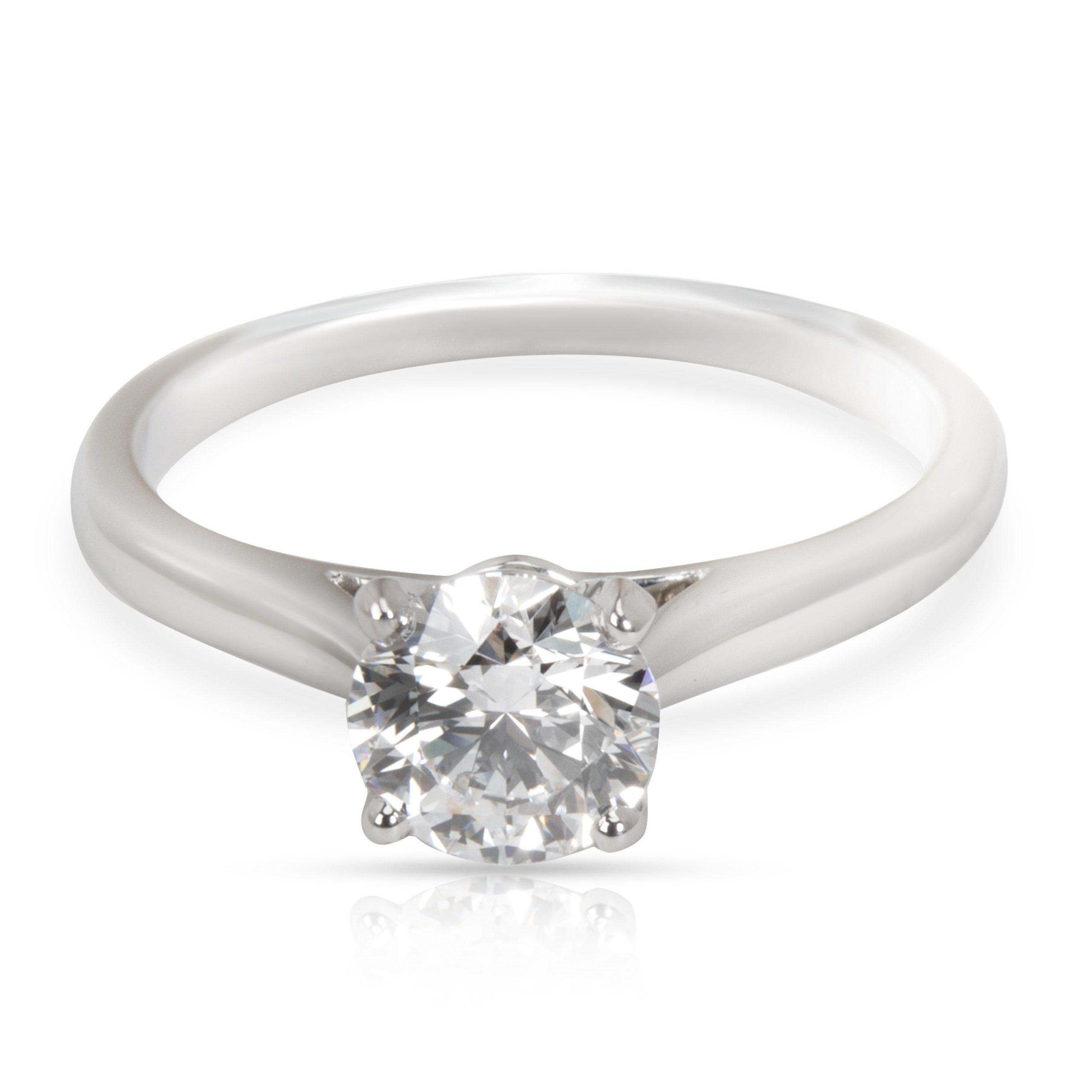 image of Cartier Diamond Engagement Ring In Platinum D Vvs2 0.8 Ctw in Silver, Women's