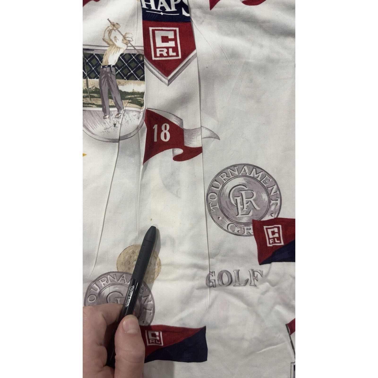 Ralph Lauren Vtg Chaps Ralph Lauren Mens M 80's Golf Print Button Down Size US M / EU 48-50 / 2 - 8 Thumbnail