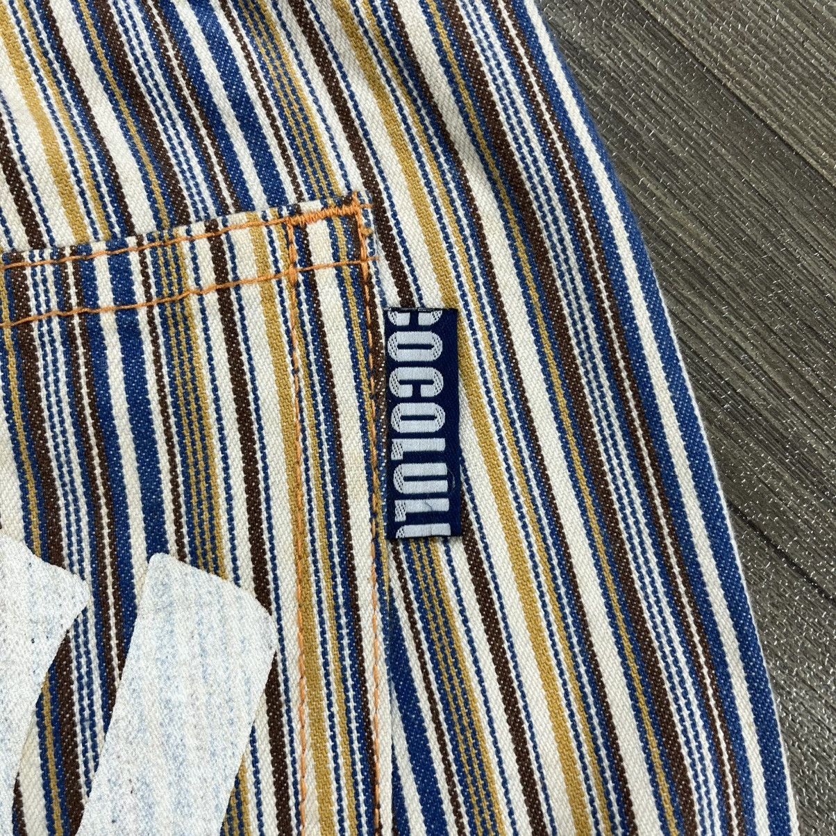 Japanese Brand 2000s Cocolulu Japan Printed Logo Gyaru Style Striped Jeans Size US 33 - 7 Thumbnail