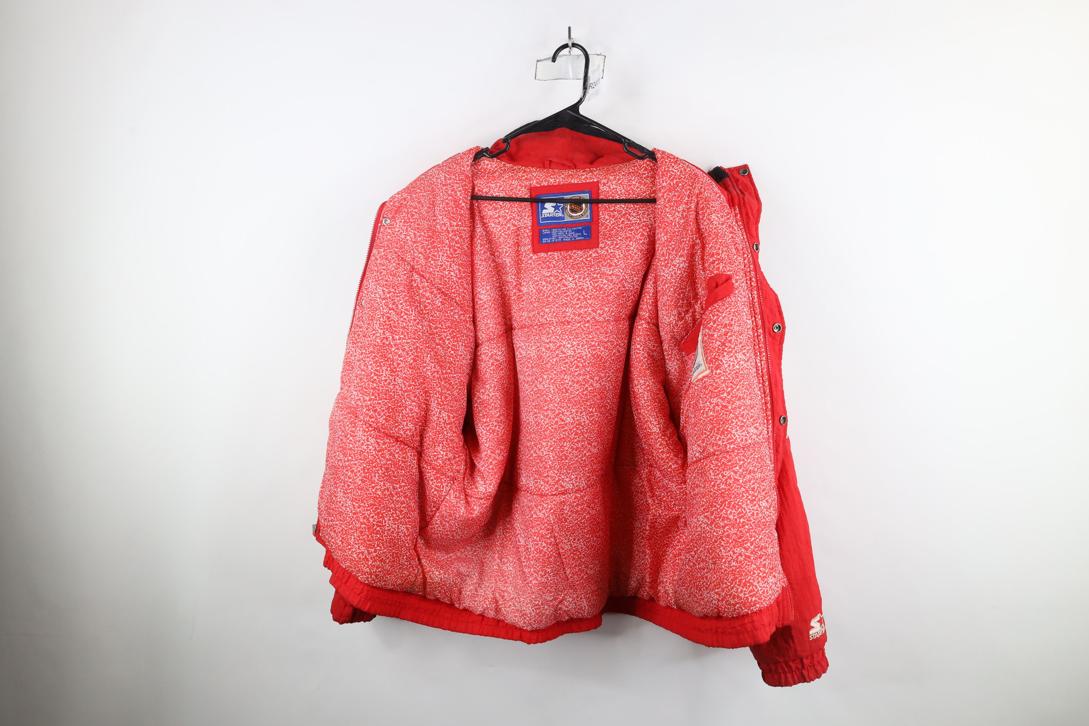 Starter × Vintage Vintage 90s Starter Detroit Red Wings Hockey Hooded Jacket Size US L / EU 52-54 / 3 - 9 Thumbnail