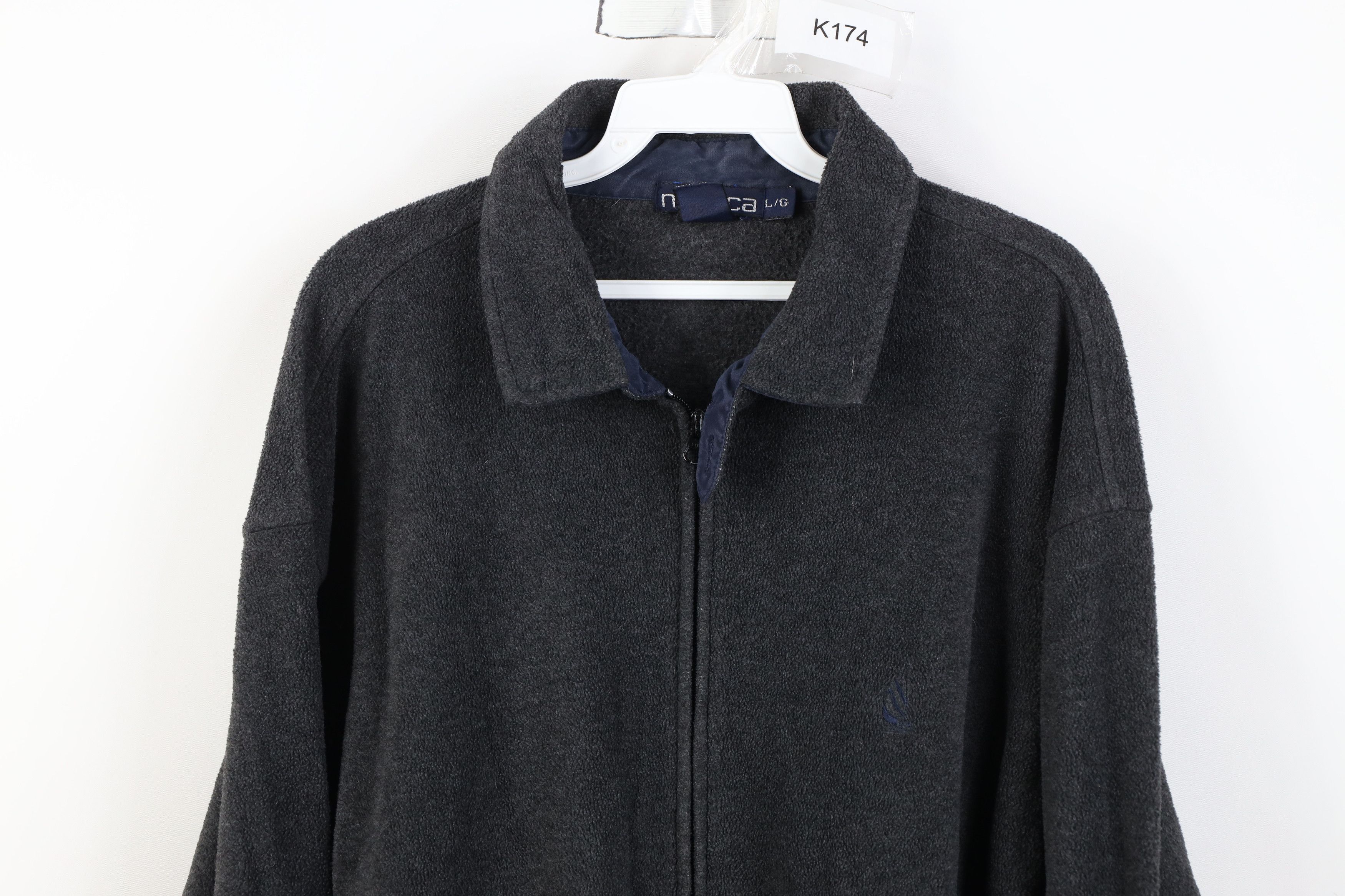 Nautica Vintage 90s Nautica Full Zip Fleece Bomber Jacket Gray Size US L / EU 52-54 / 3 - 2 Thumbnail