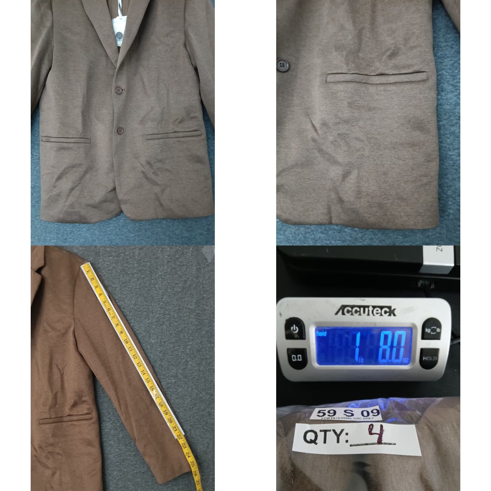 Vintage Stylus X LaDarius Campbell Lightweight Jacket Blazer Heather Warm Sand M Men Blazer Regular Two-Button Single-Breasted Fall Winter Spring Mens Size 40R - 8 Thumbnail
