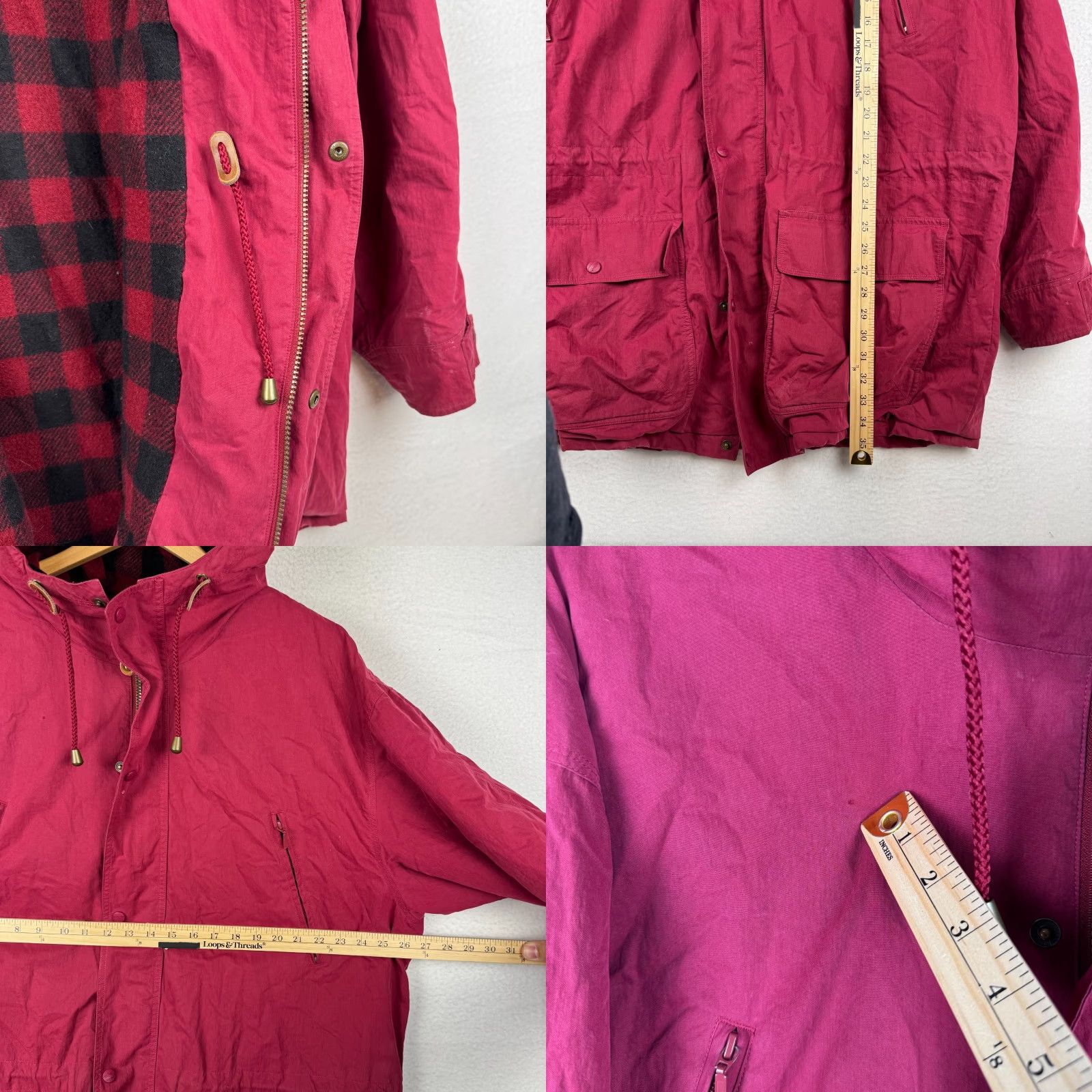 Vintage VINTAGE L.L. Bean Jacket Parka Hooded Wool Flannel Lined Red XL Mens 90s Size US XL / EU 56 / 4 - 8 Thumbnail