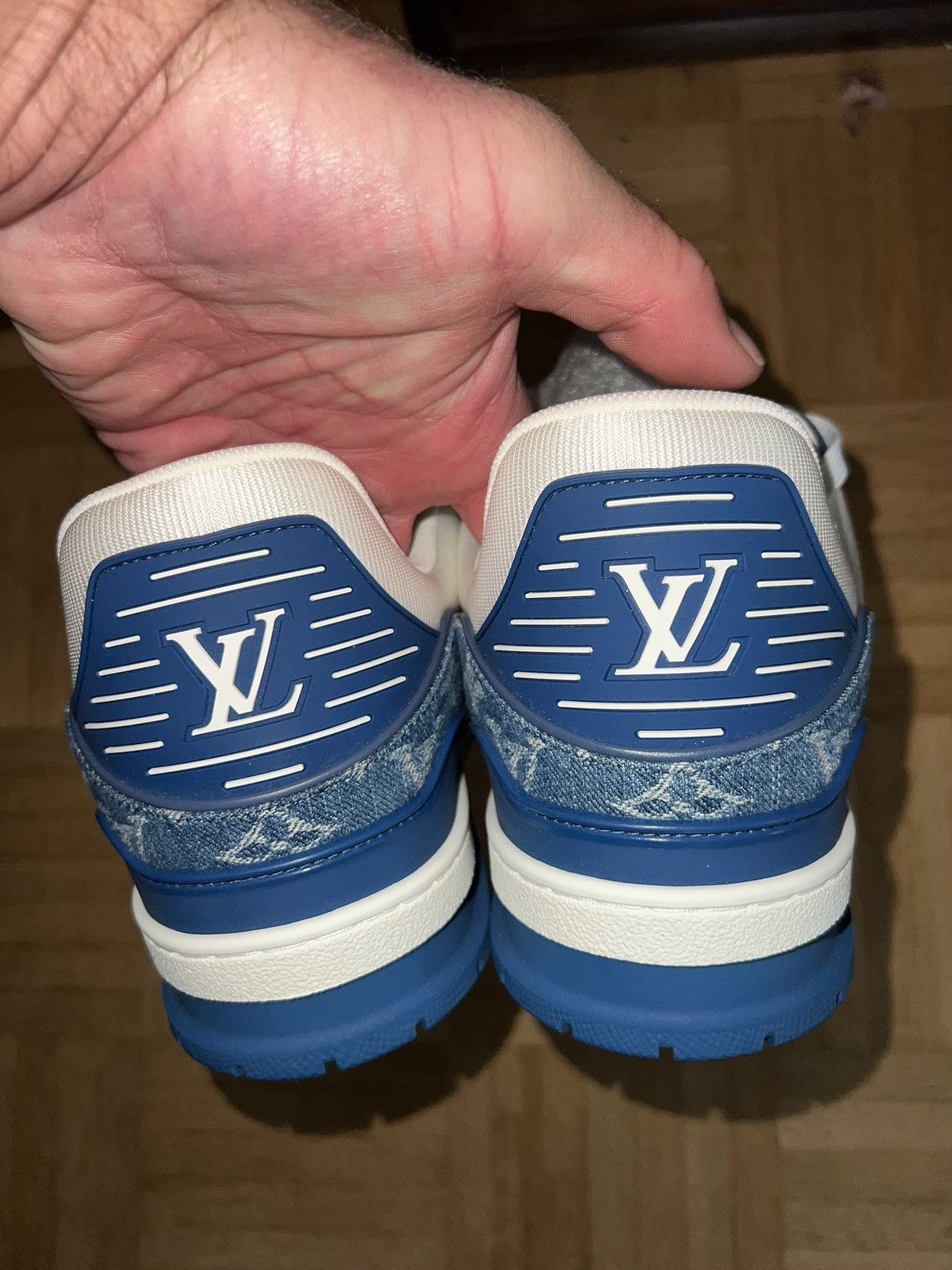 Louis Vuitton LV TRAINER DENIM/LEATHER Size US 11 / EU 44 - 8 Thumbnail