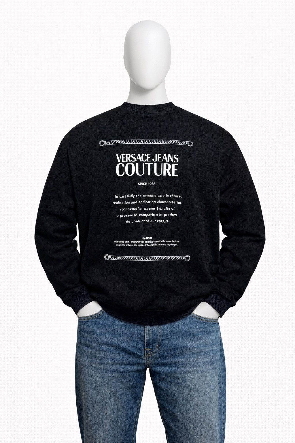 Versace Jeans Couture Versace Jeans Couture Black Big Logo Sweatshirt Size XL Size US XL / EU 56 / 4 - 1 Thumbnail