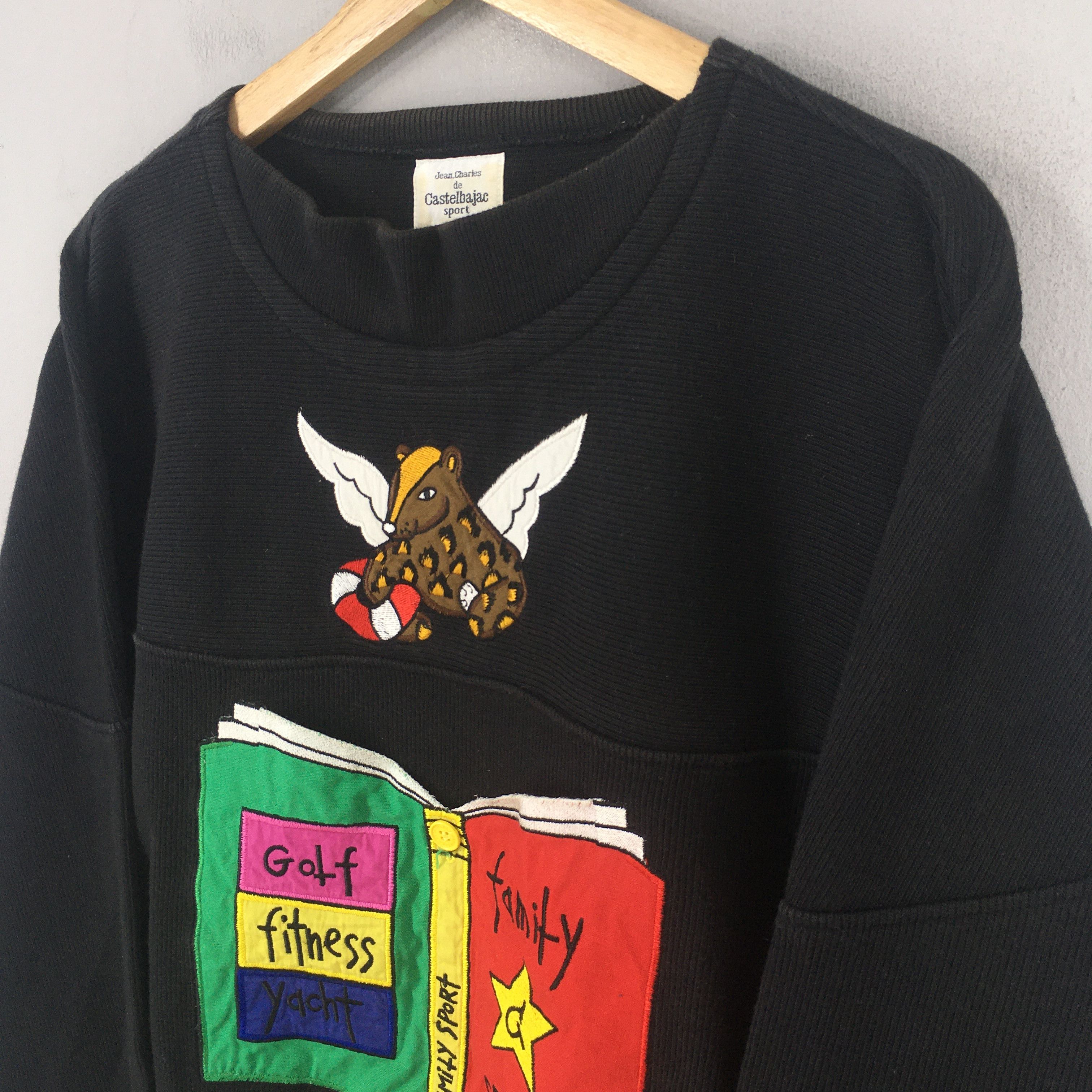 Jean Charles De Castelbajac × Vintage Vintage Jc De Castelbajac Sports Black Sweatshirt Medium Size US M / EU 48-50 / 2 - 3 Thumbnail