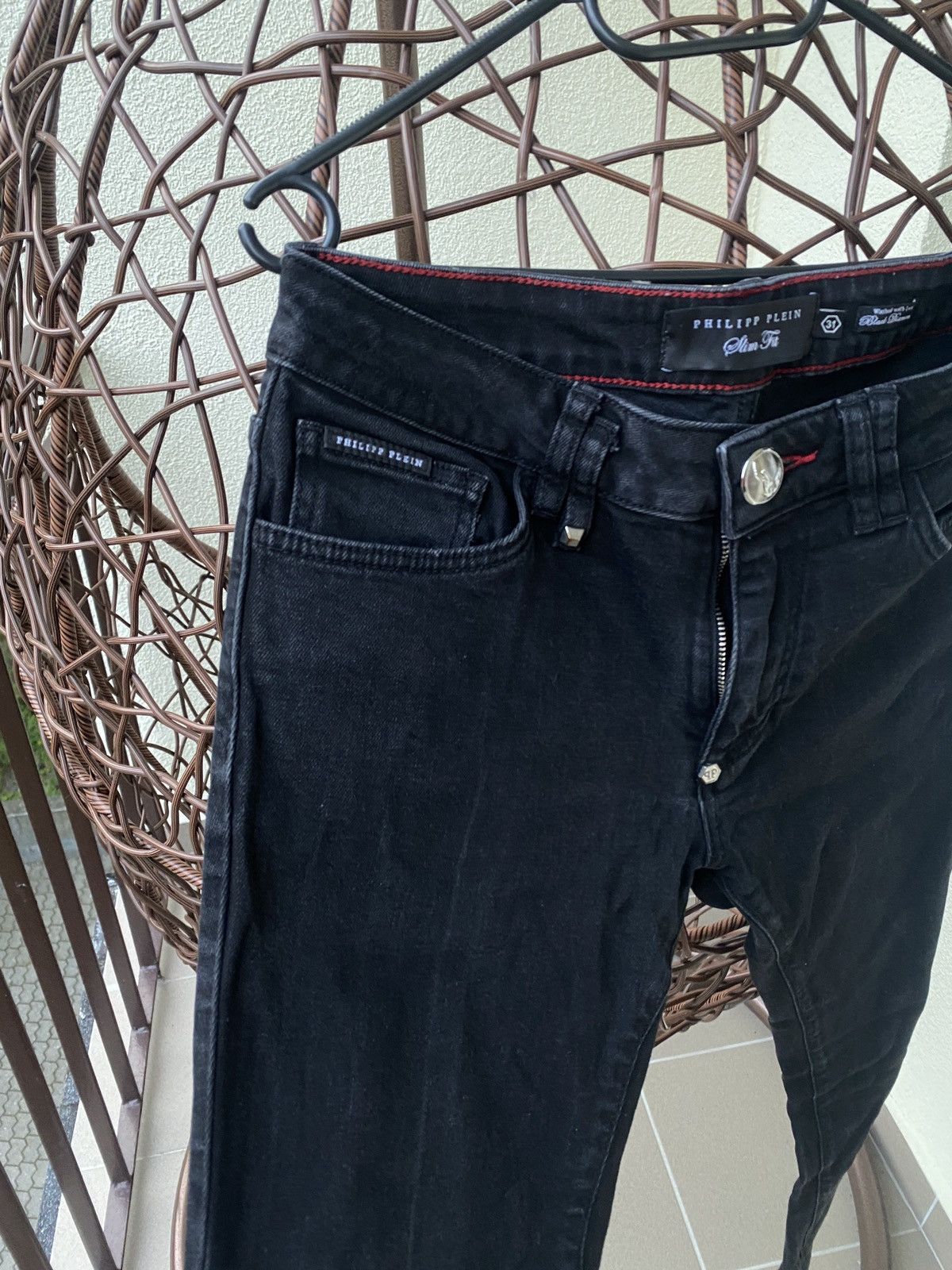 Other Luxury denim slim fit philipp plein logo on pocket drip jean Size US 31 - 5 Thumbnail