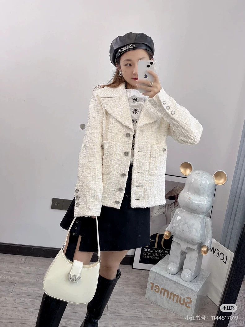 Chanel Chanel 22p white tweed braided lapel jacket Size XXS / US 00 / IT 34 - 8 Thumbnail