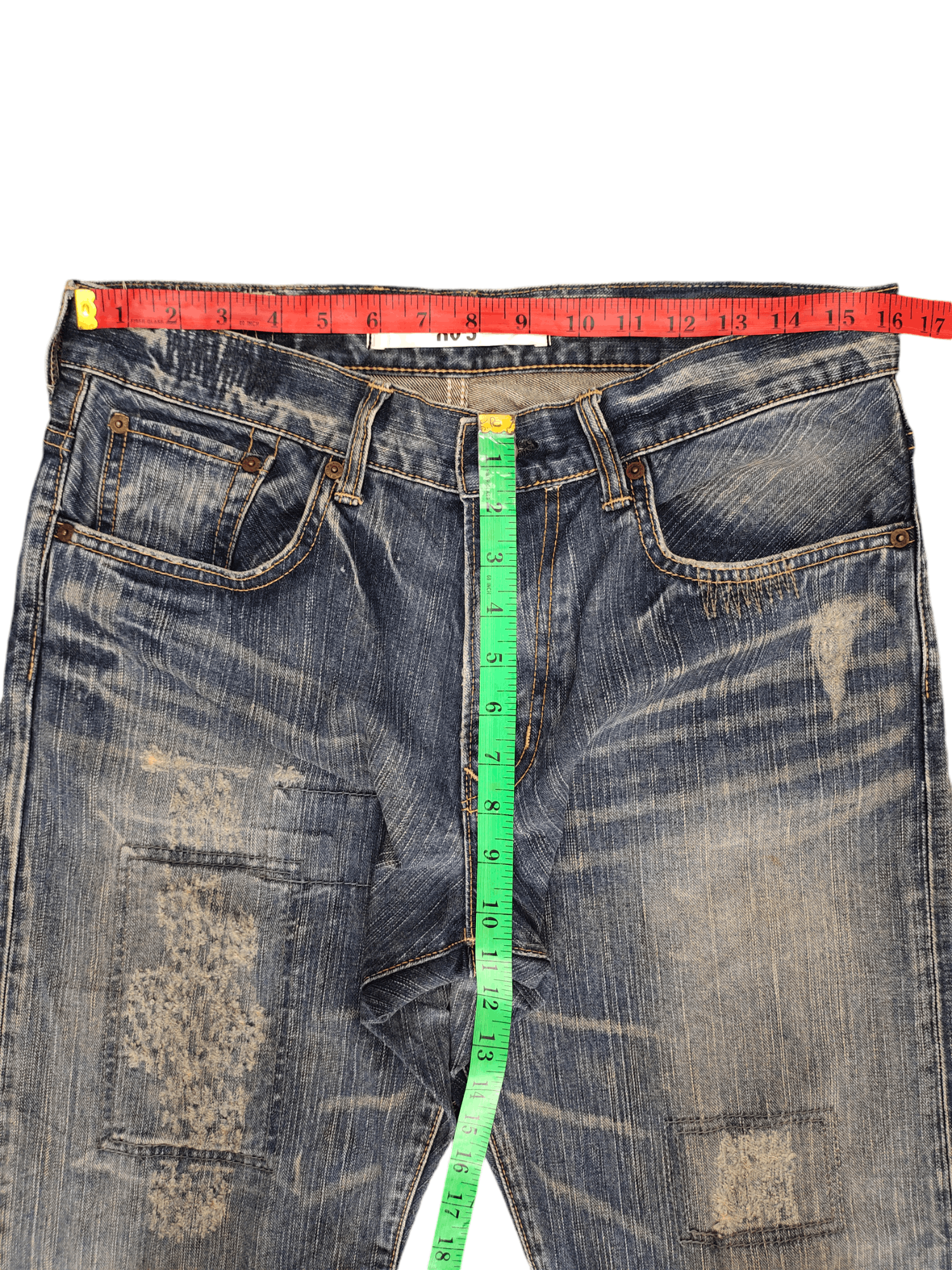 Kapital Loose Jeans Edwin XV-S Clawmark Distress Faded Denim Jeans Size US 32 / EU 48 - 8 Thumbnail