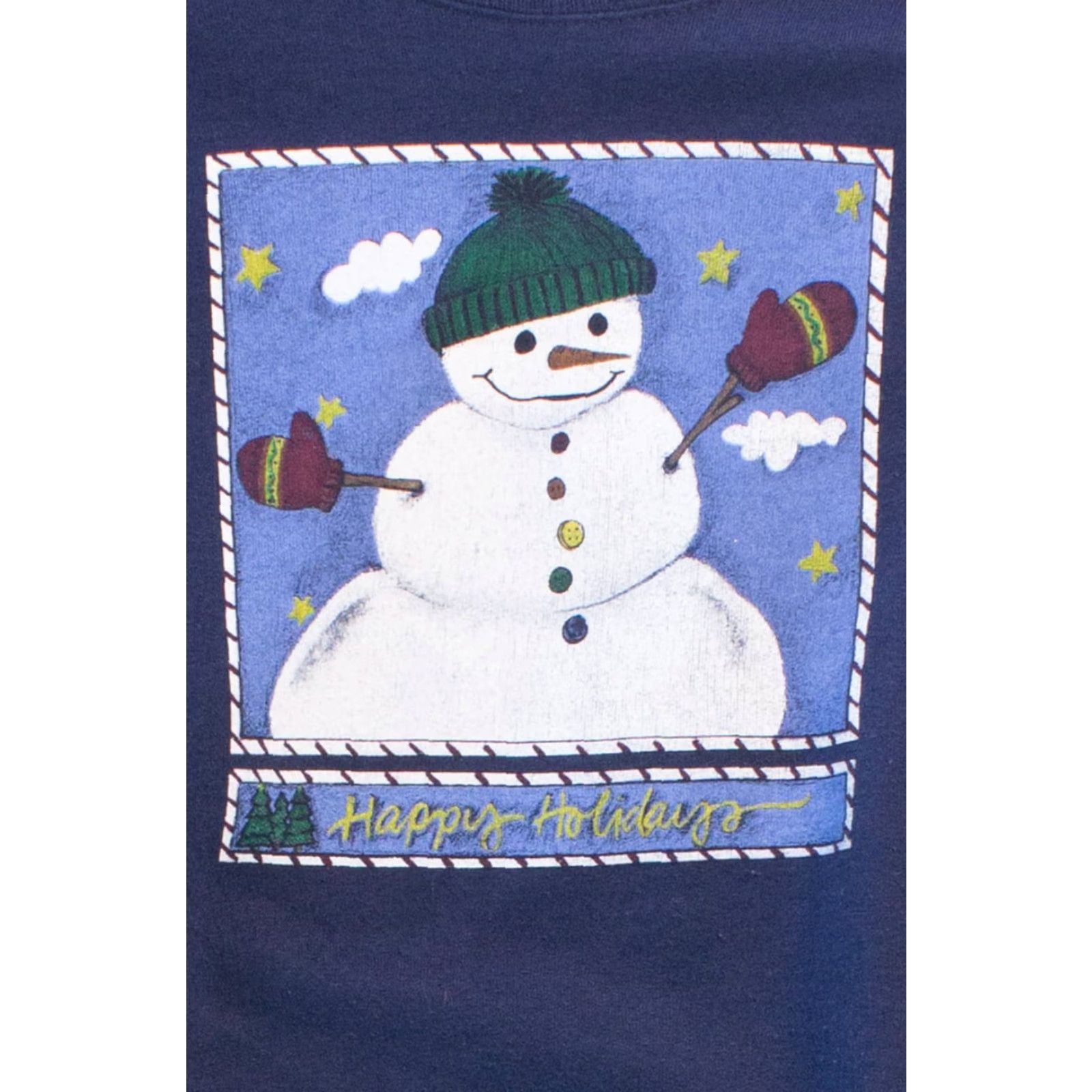 Vintage VINTAGE Blue Ugly Christmas Sweatshirt 1990s XS-XL Christmas Snowmen Ragstock Mens Womens Ladies Boys Girls Size XL / US 12-14 / IT 48-50 - 2 Thumbnail