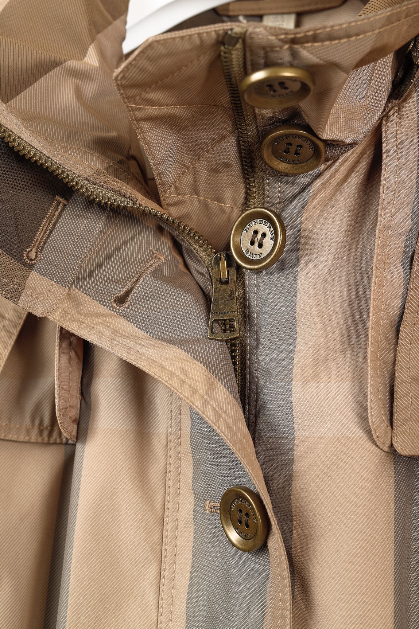 Burberry Burberry Brit Light-Brown Check Rain Jacket Size M / US 6-8 / IT 42-44 - 10 Thumbnail