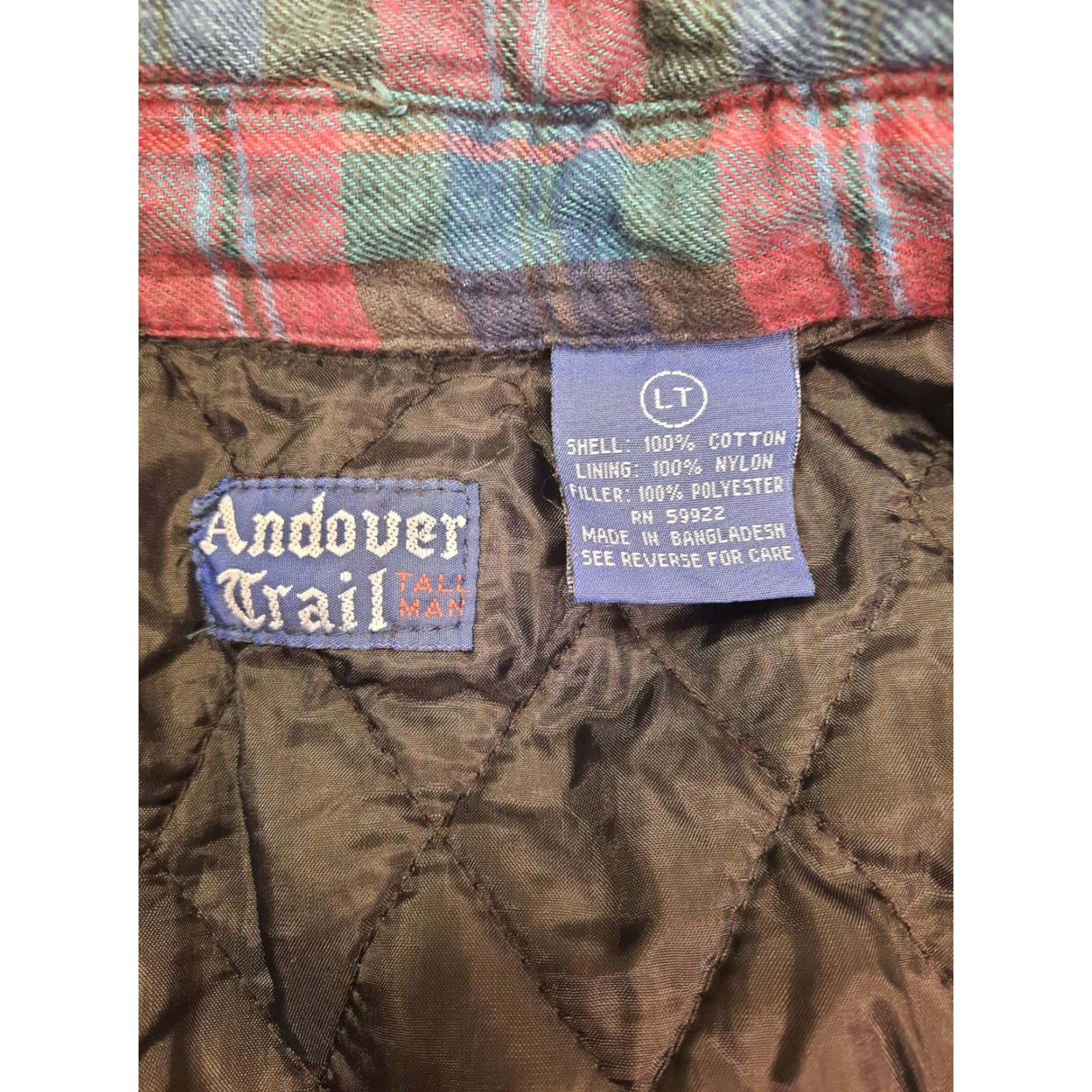 Vintage **VINTAGE ANDOVER TRAIL MEN'S PLAID FLANNEL COAT LARGE LINER QUILTED** User: **VINTAGE ANDOVER TRAIL MEN'S PLAID FLANNEL LINER QUILTED COAT LARGE** Size US L / EU 52-54 / 3 - 2 Thumbnail