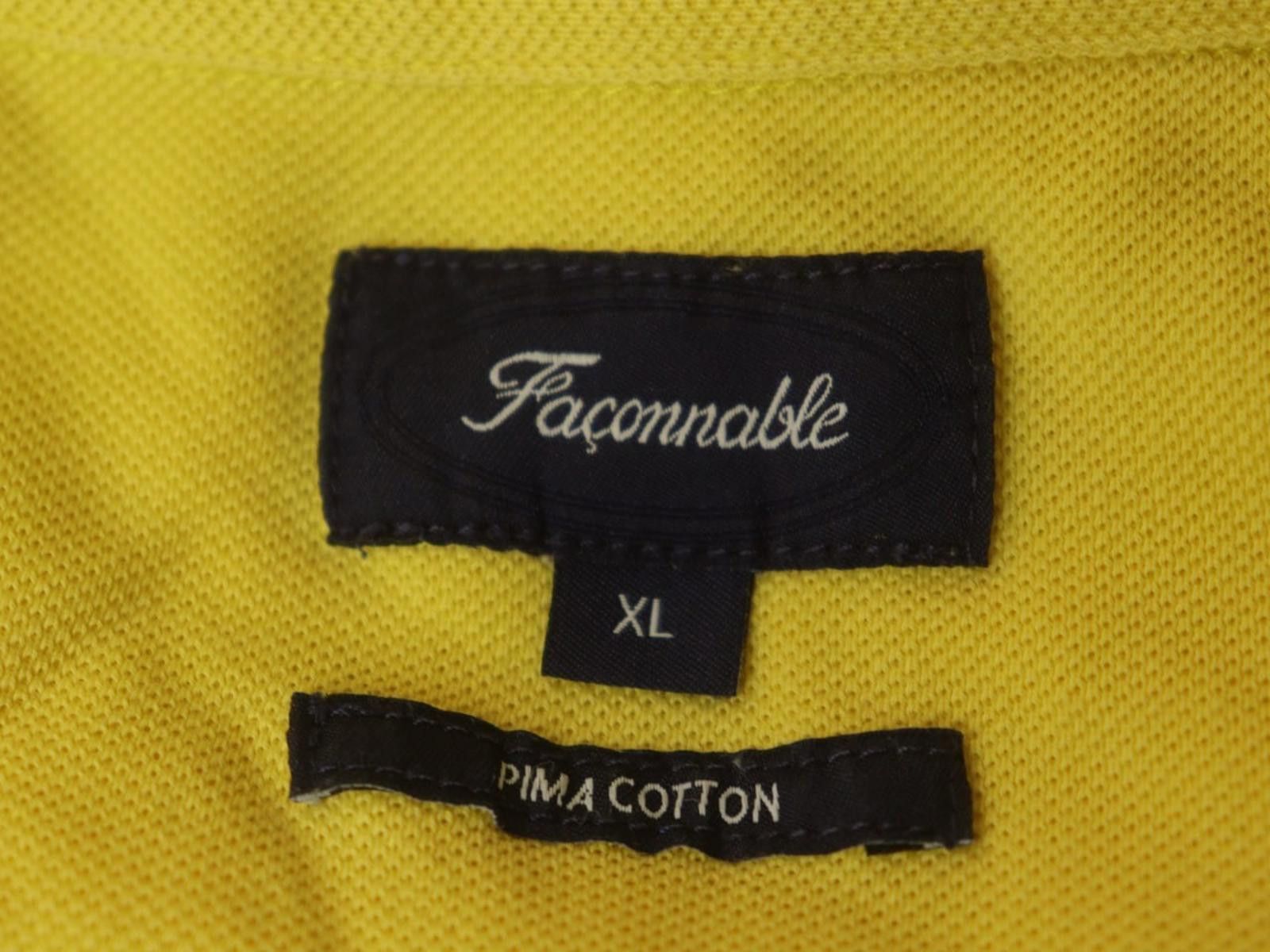 Faconnable Façonnable Yellow Cotton Collared Casual Polo Shirt Size XL Size US XL / EU 56 / 4 - 9 Thumbnail