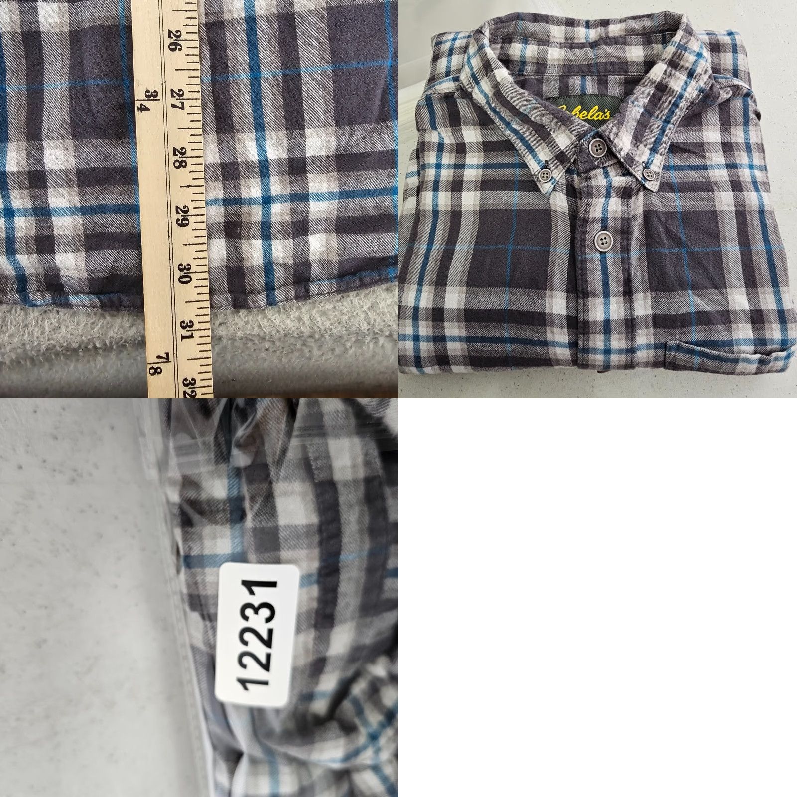 Vintage Cabelas Shirt Mens XL Gray Blue Check Long Sleeve Cotton Button Down Size XL Regular Casual Workwear Button-Up Mens Size US XL / EU 56 / 4 - 8 Thumbnail