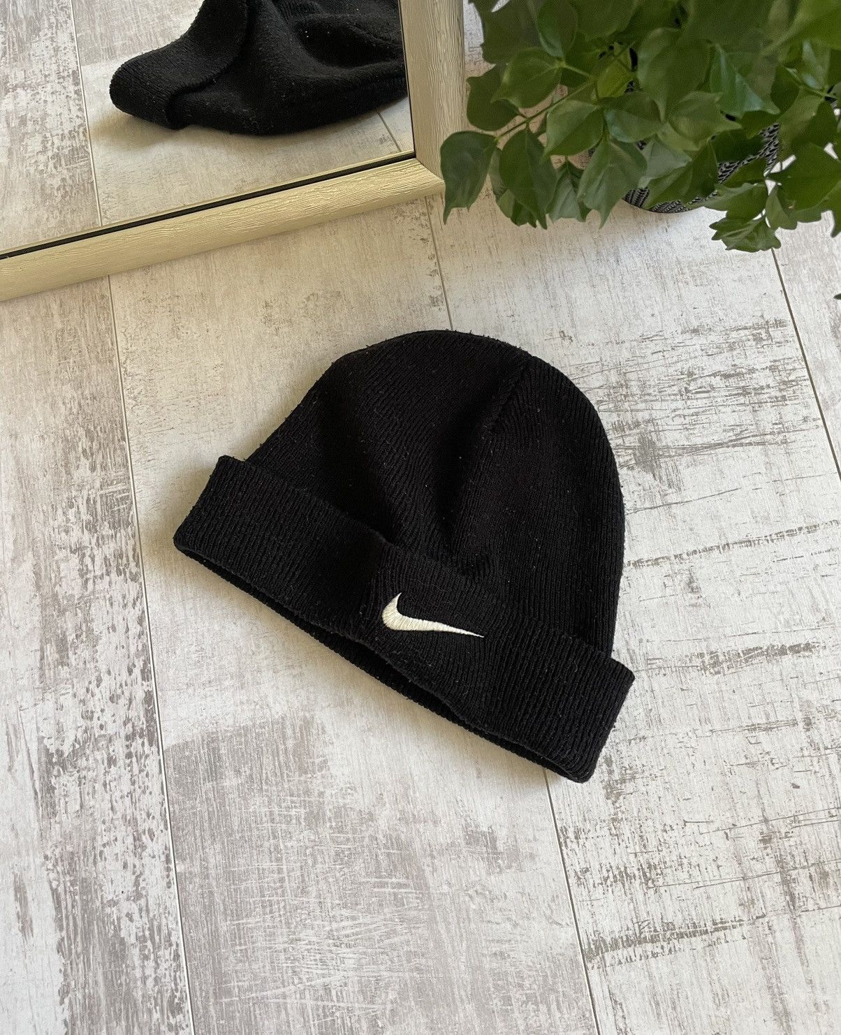 Nike × Vintage Vintage Nike 90’s Swoosh Hats Cap Y2K Black Size ONE SIZE - 1 Thumbnail