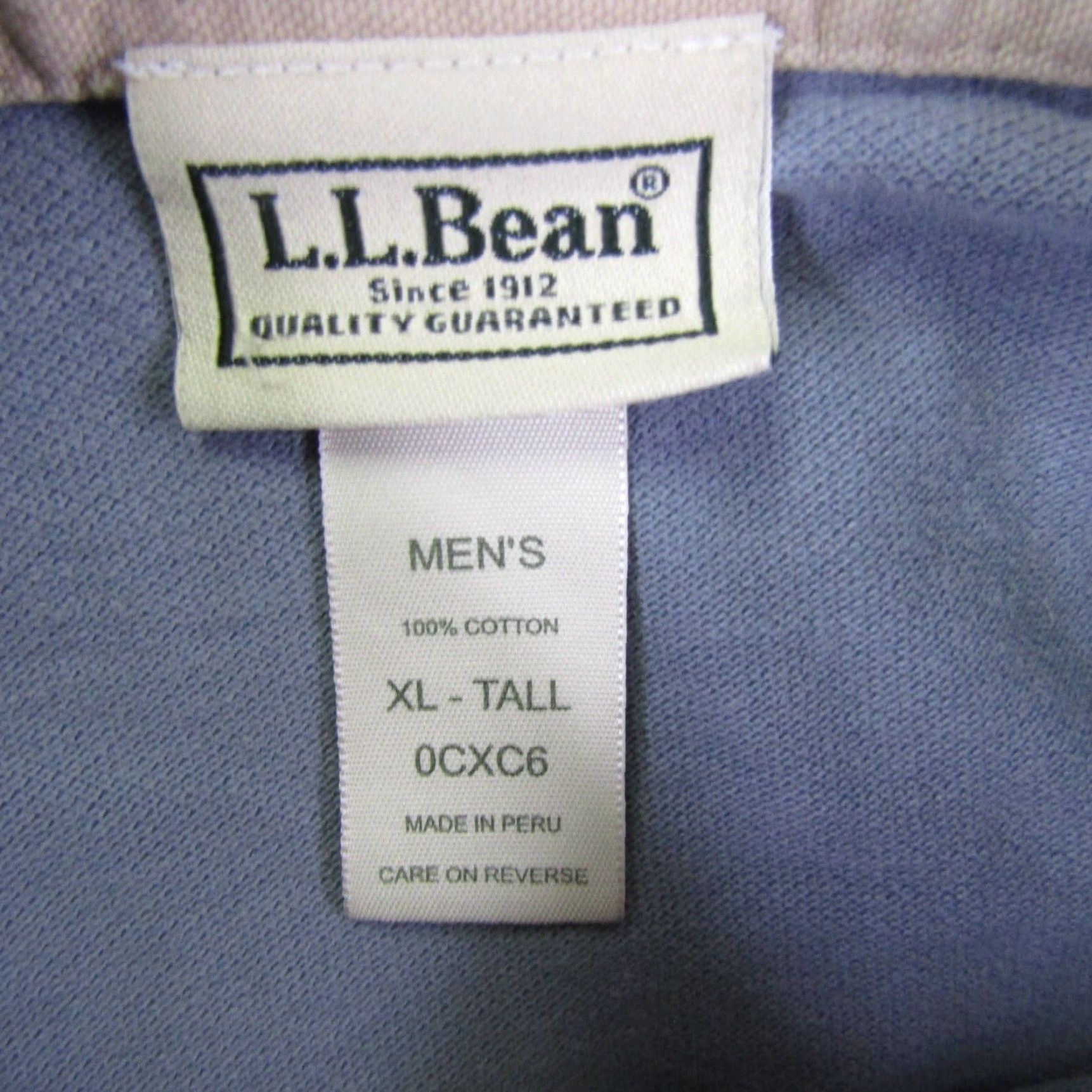 Vintage VINTAGE LL Bean Polo Shirt Men XL Tall Blue Contrast Collar Pique Cotton Short Sleeve - 90s/Classic Mens XL Tall Blue Polo Shirt Size US XL / EU 56 / 4 - 6 Thumbnail