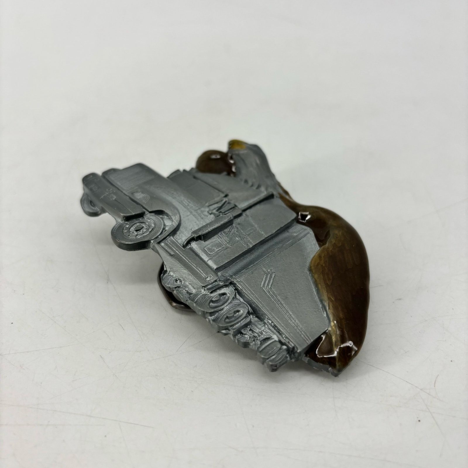 Vintage Semi Truck Trucker Belt Buckle Flying Enamel Eagle Pewter Size ONE SIZE - 8 Thumbnail
