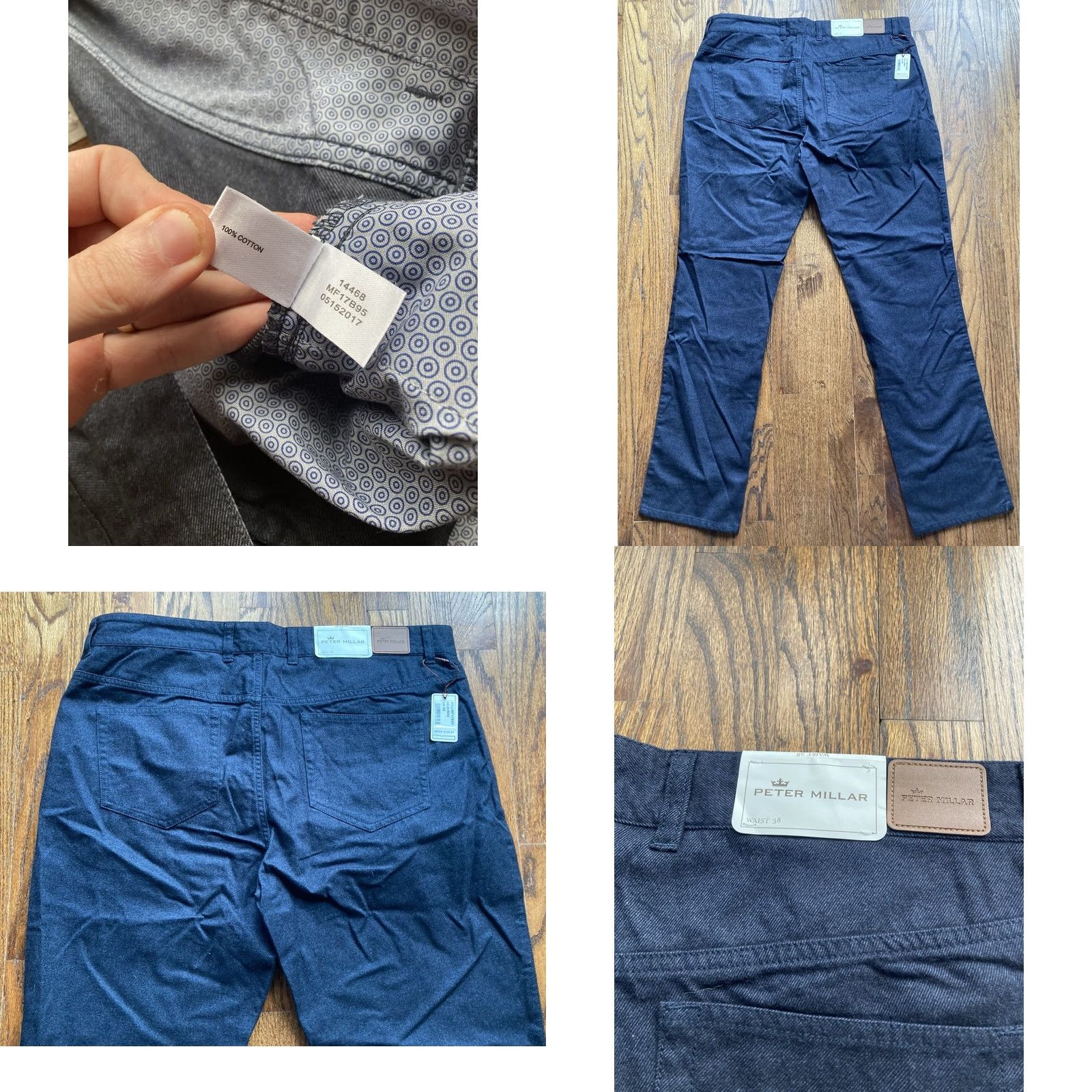 Peter Millar Peter Millar Pants Men's 38 Navy Blue Flannel 5-Pocket Flat Front Belted 34 Inseam NWT Size US 38 / EU 54 - 9 Thumbnail