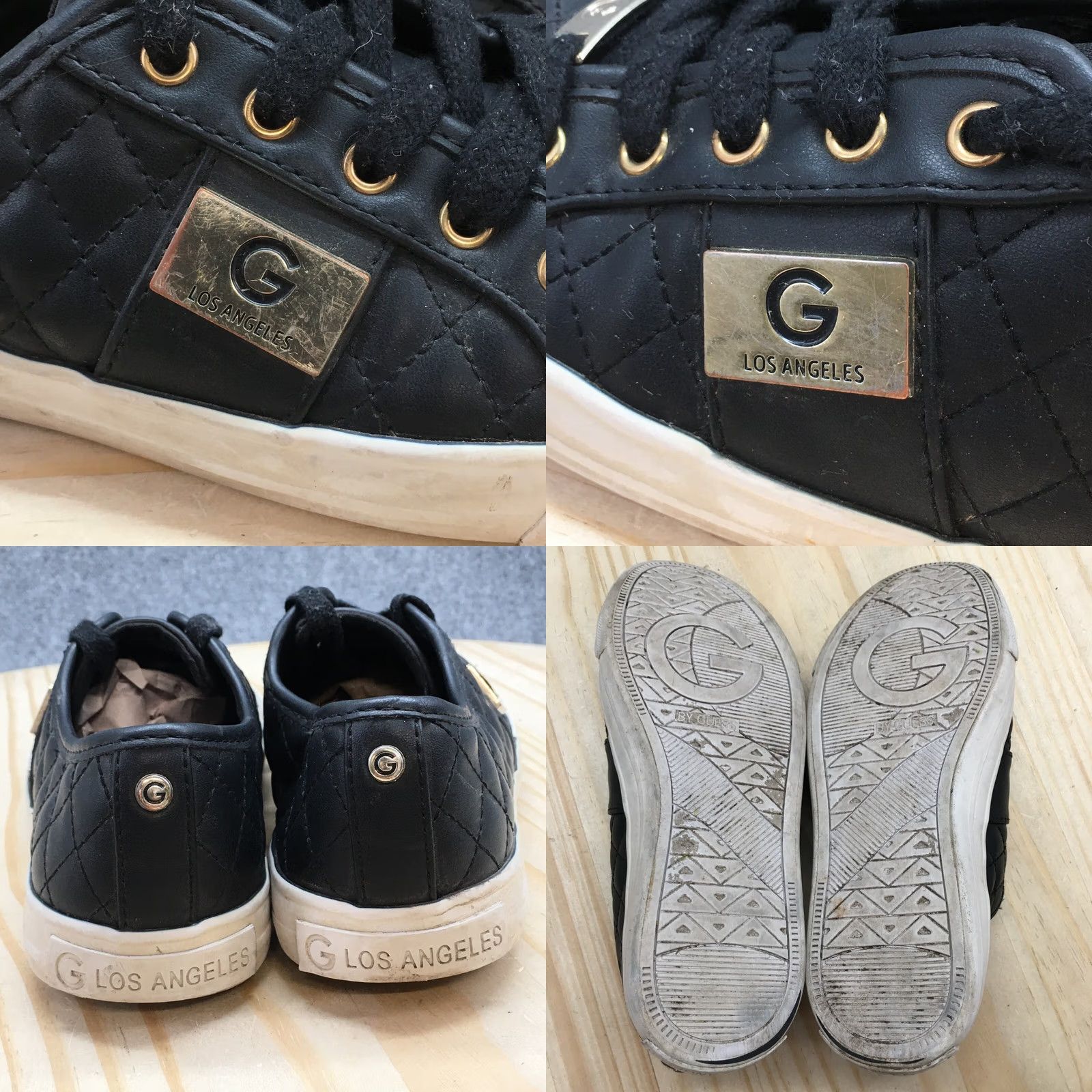 Guess G by GUESS Shoes Womens 6 M Backer 2 Quilted Low Top Sneakers Black Faux Leather Size M / US 6-8 / IT 42-44 - 8 Thumbnail